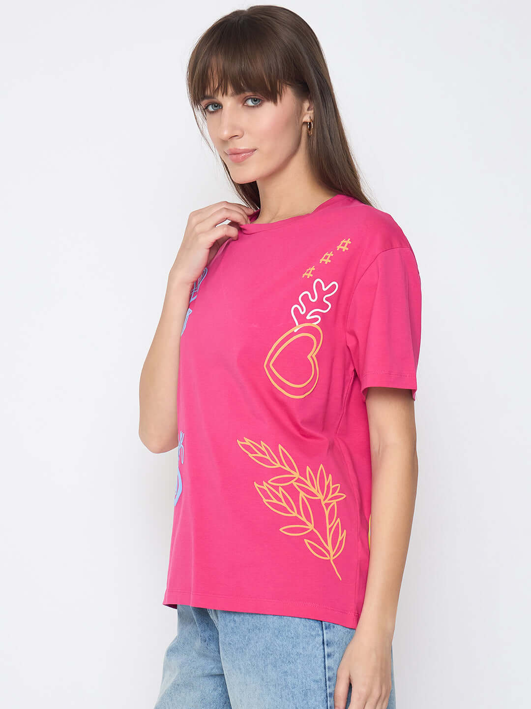 Madame Front and Back Printed Hot Pink Sinker T-shirt - Image 5