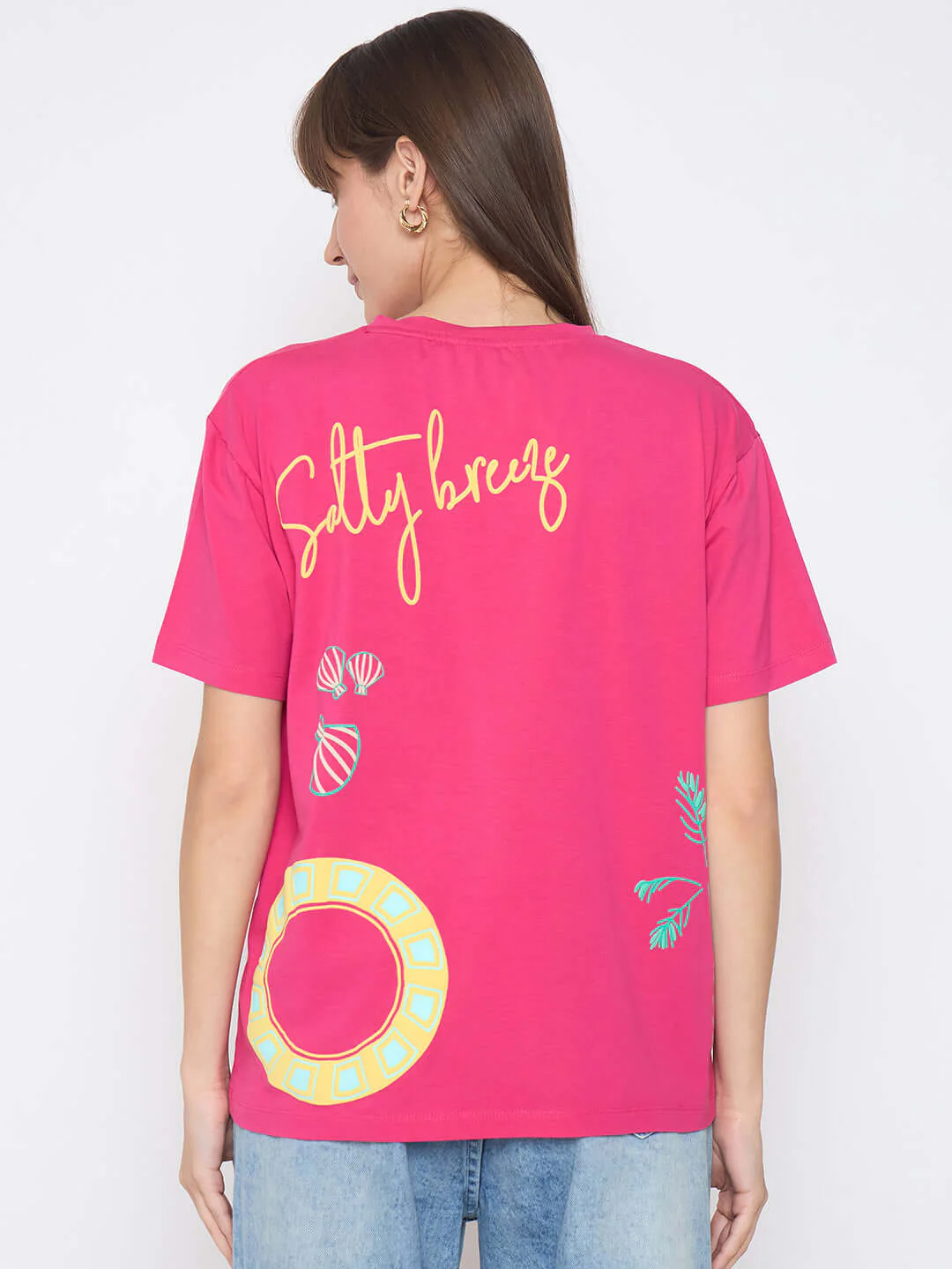 Madame Front and Back Printed Hot Pink Sinker T-shirt - Image 6