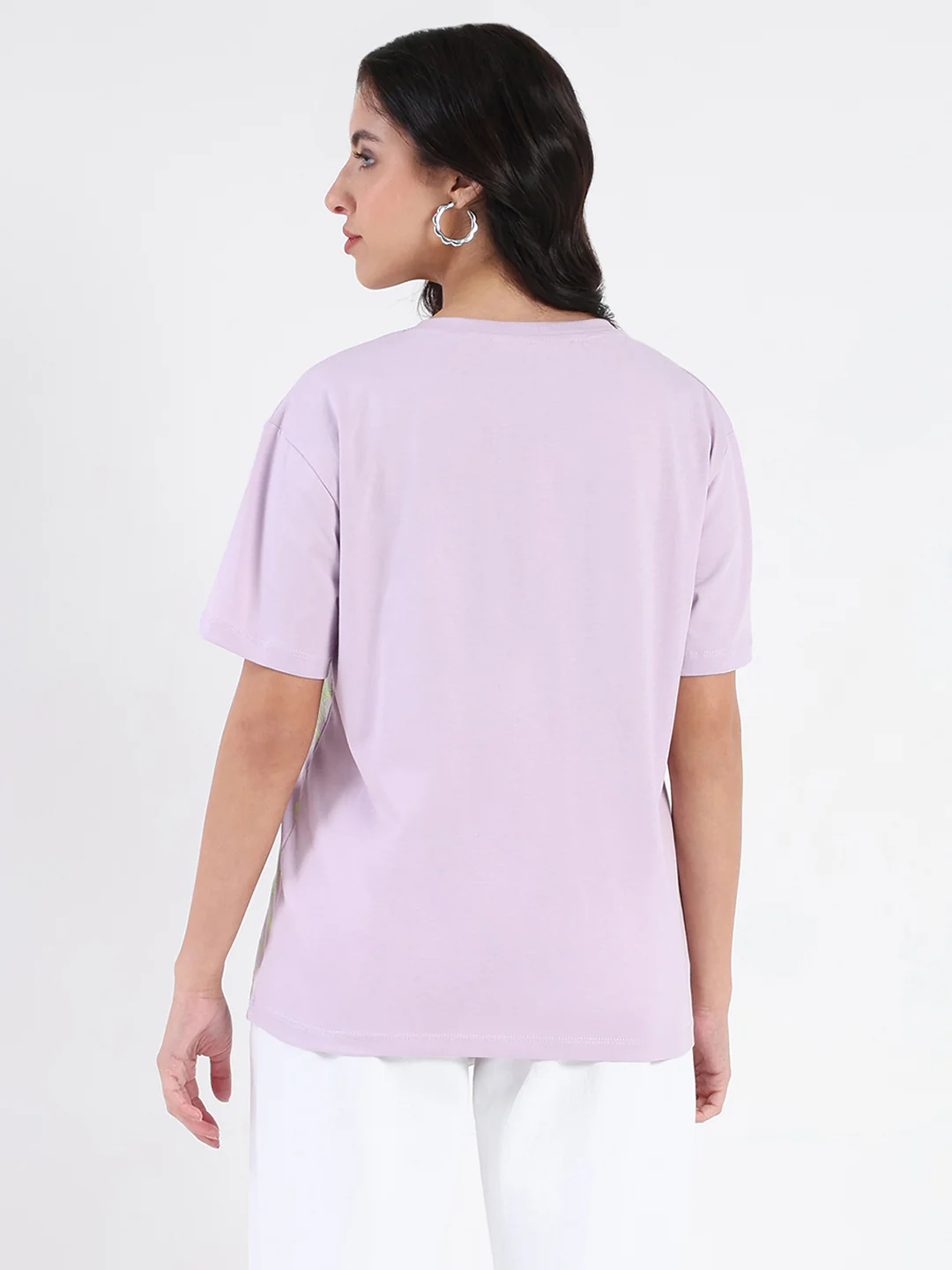 Madame Graphic Print Cord Detailed Lilac Sinker T-Shirt - Image 5