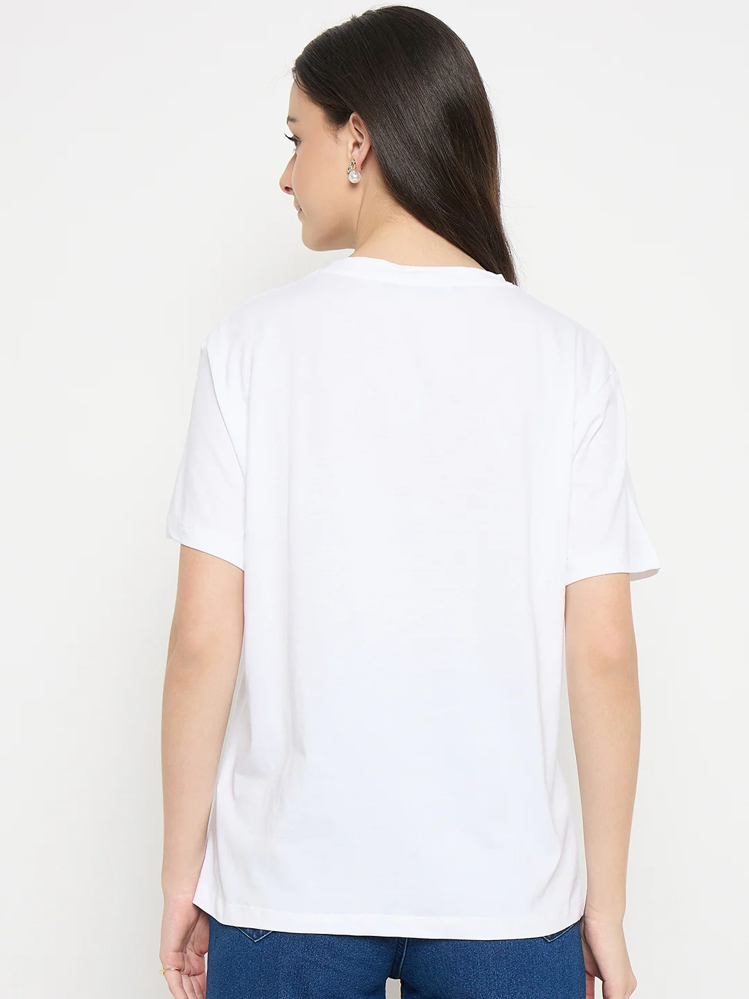 Madame White Cotton Graphic Print T-Shirt - Image 6