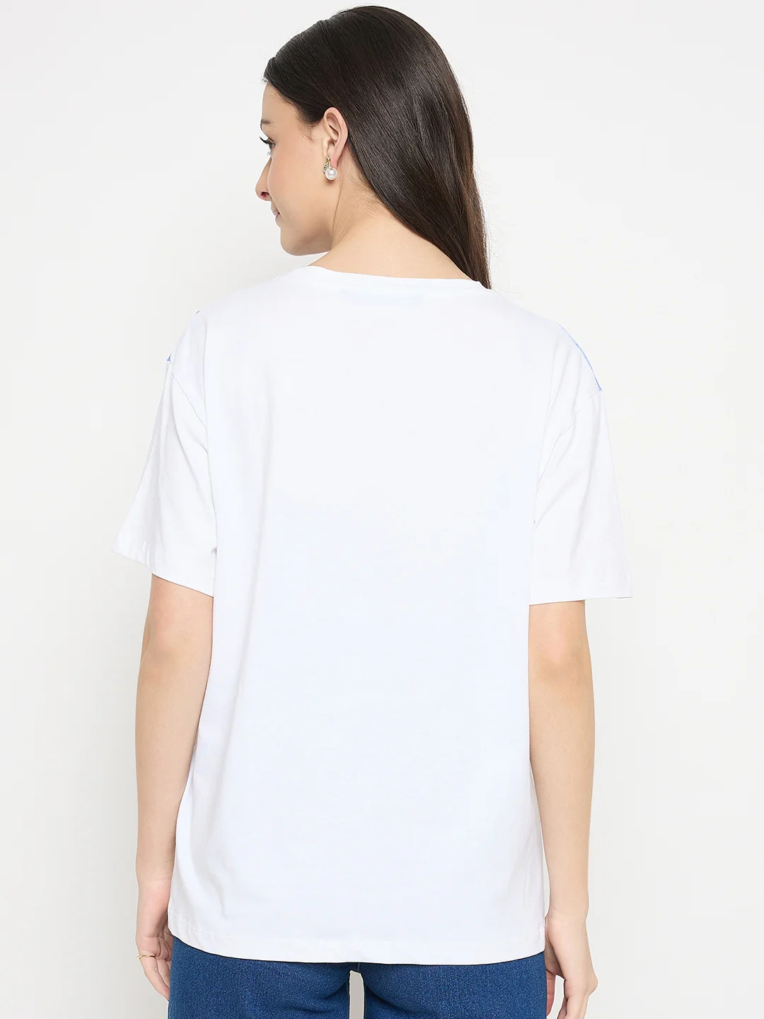 Madame White Cotton Printed T-Shirt - Image 7