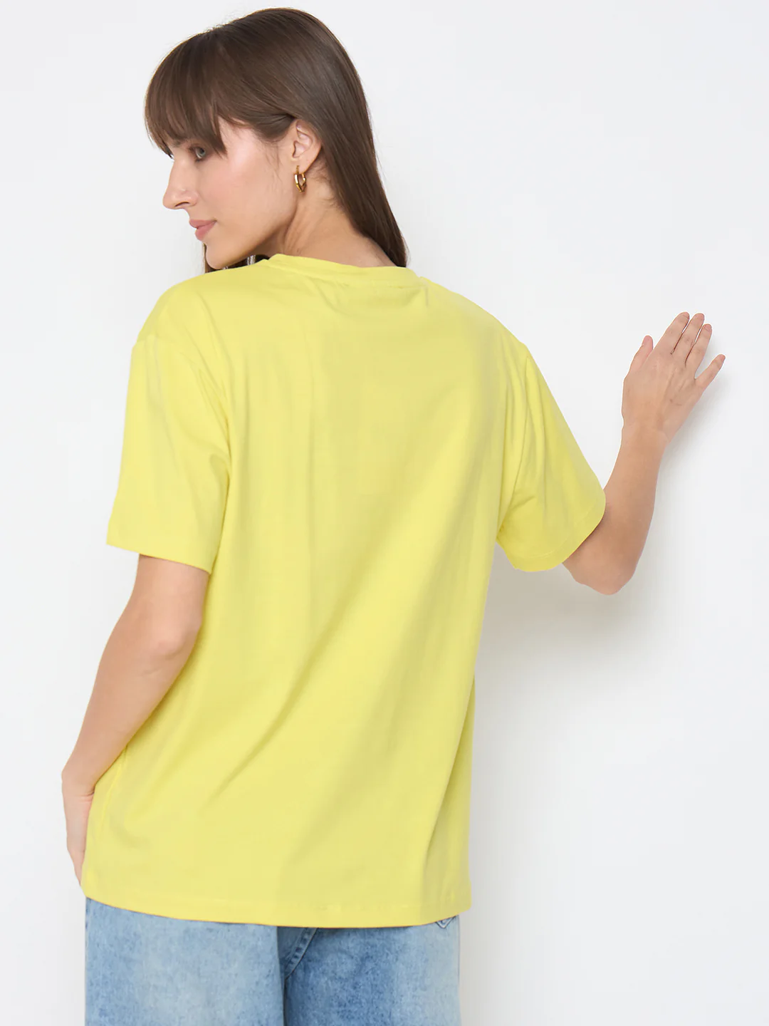 Madame Swarovski Detail Graphic Print Lemon Yellow Sinker T-shirt - Image 6