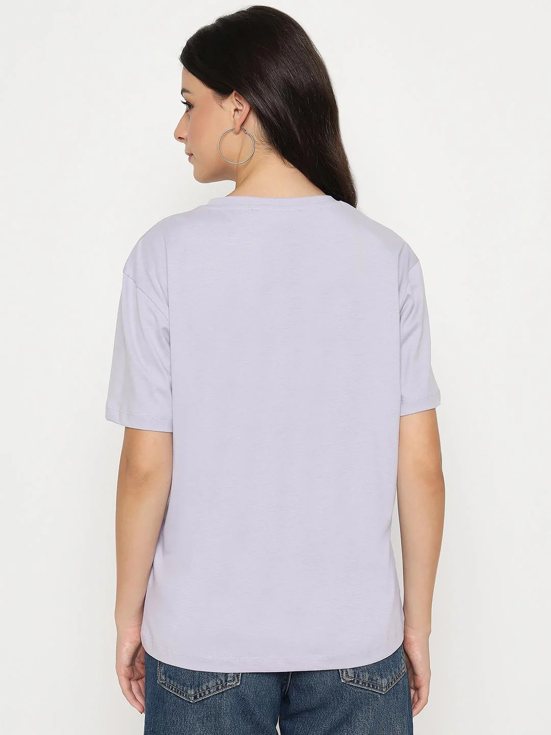 Madame Cotton Tropical Print Mauve T-shirt - Image 6