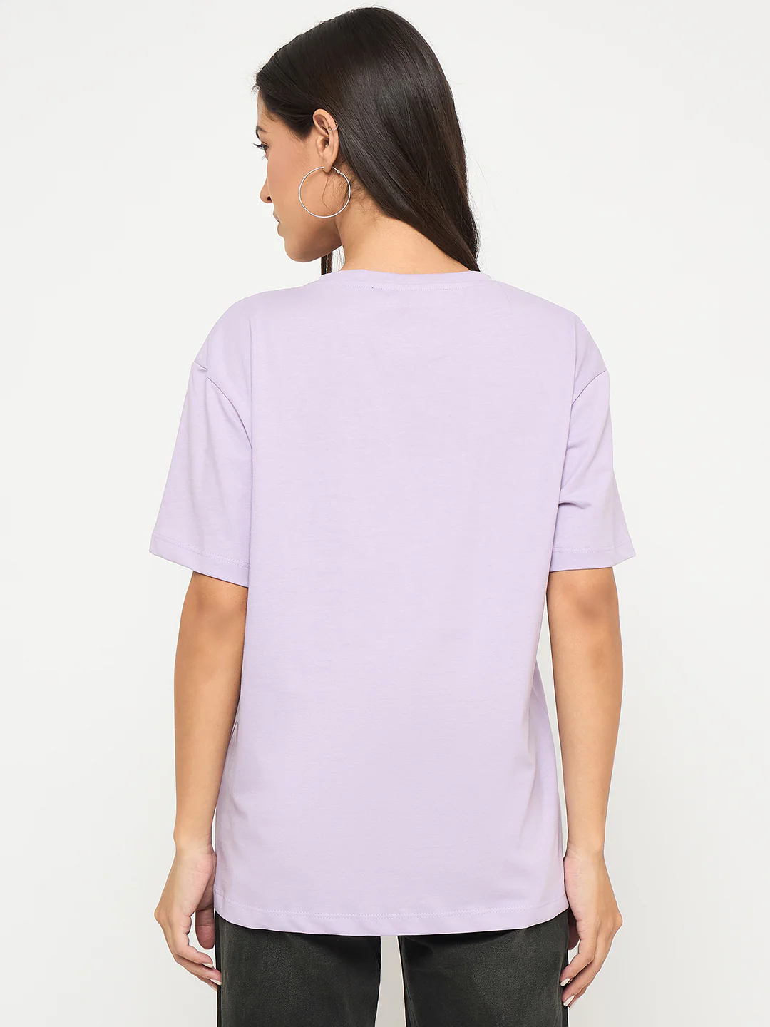 Madame Swarovski Detail Graphic Print Cotton Lilac T-shirt - Image 6