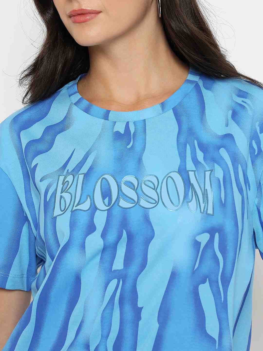 Madame Typography Print Half Sleeve Air Force Cotton T-shirt - Image 7