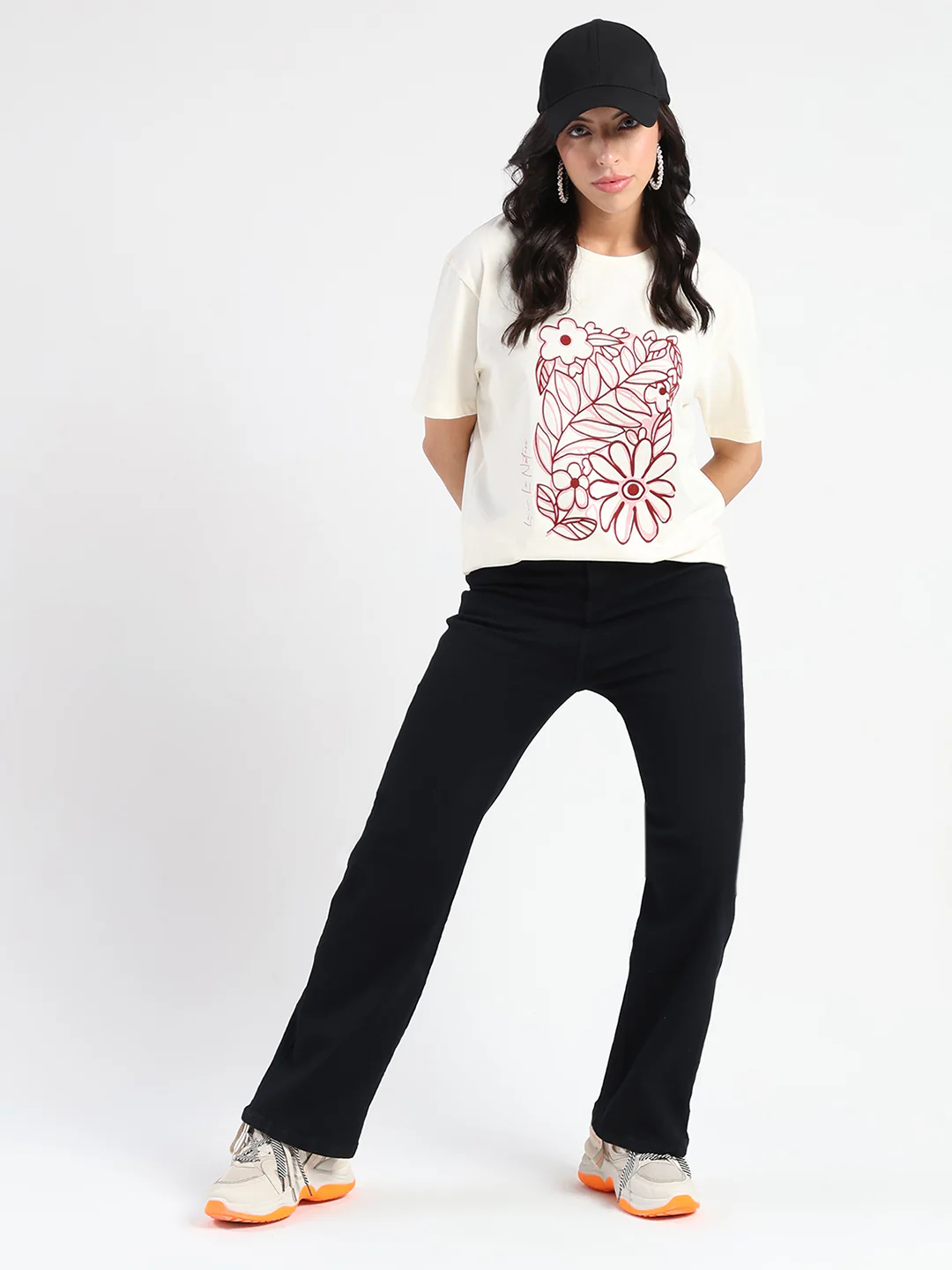 Madame Graphic Flock Print Off-White Sinker T-shirt