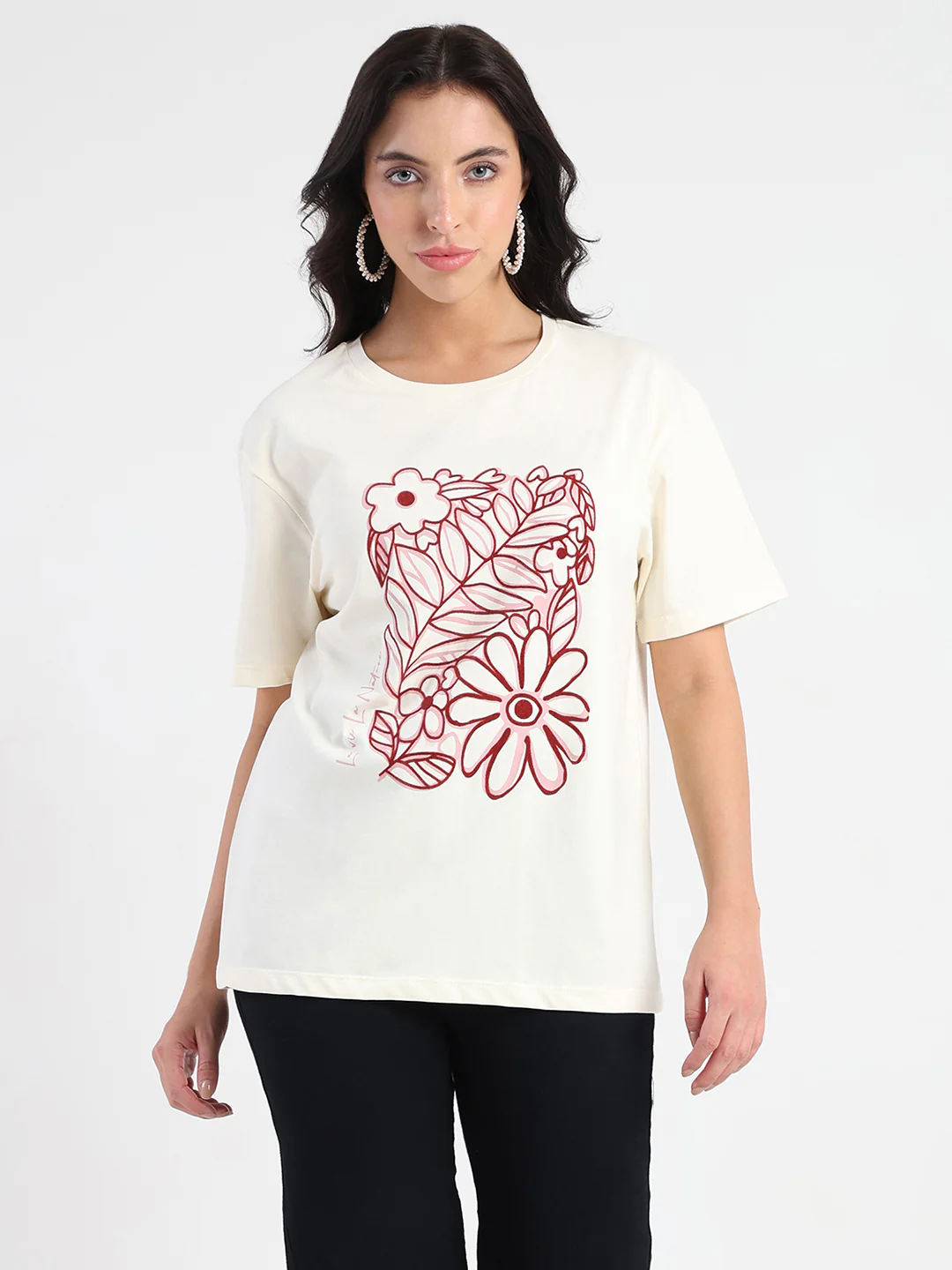 Madame Graphic Flock Print Off-White Sinker T-shirt - Image 2