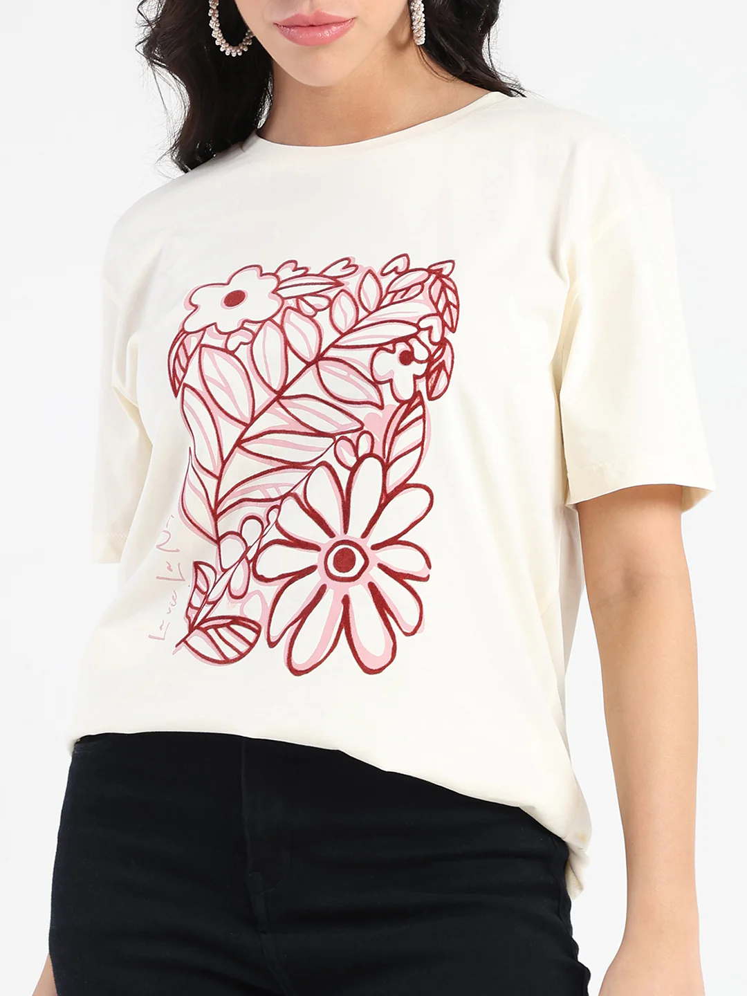 Madame Graphic Flock Print Off-White Sinker T-shirt - Image 6
