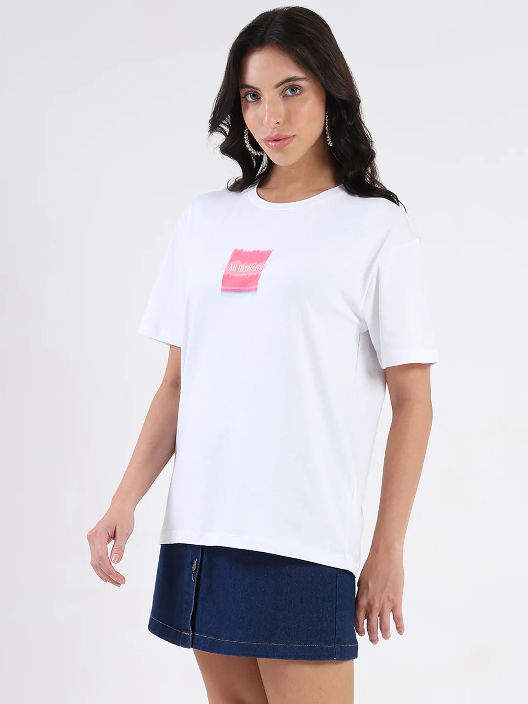 Madame Front Graphic Print Half Sleeve White Sinker T-shirt - Image 4