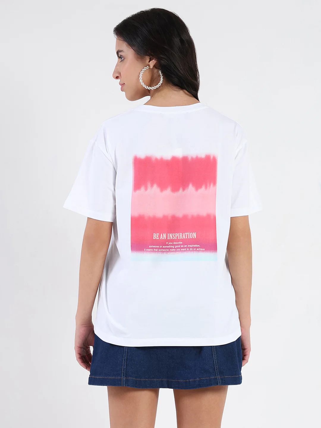 Madame Front Graphic Print Half Sleeve White Sinker T-shirt - Image 5