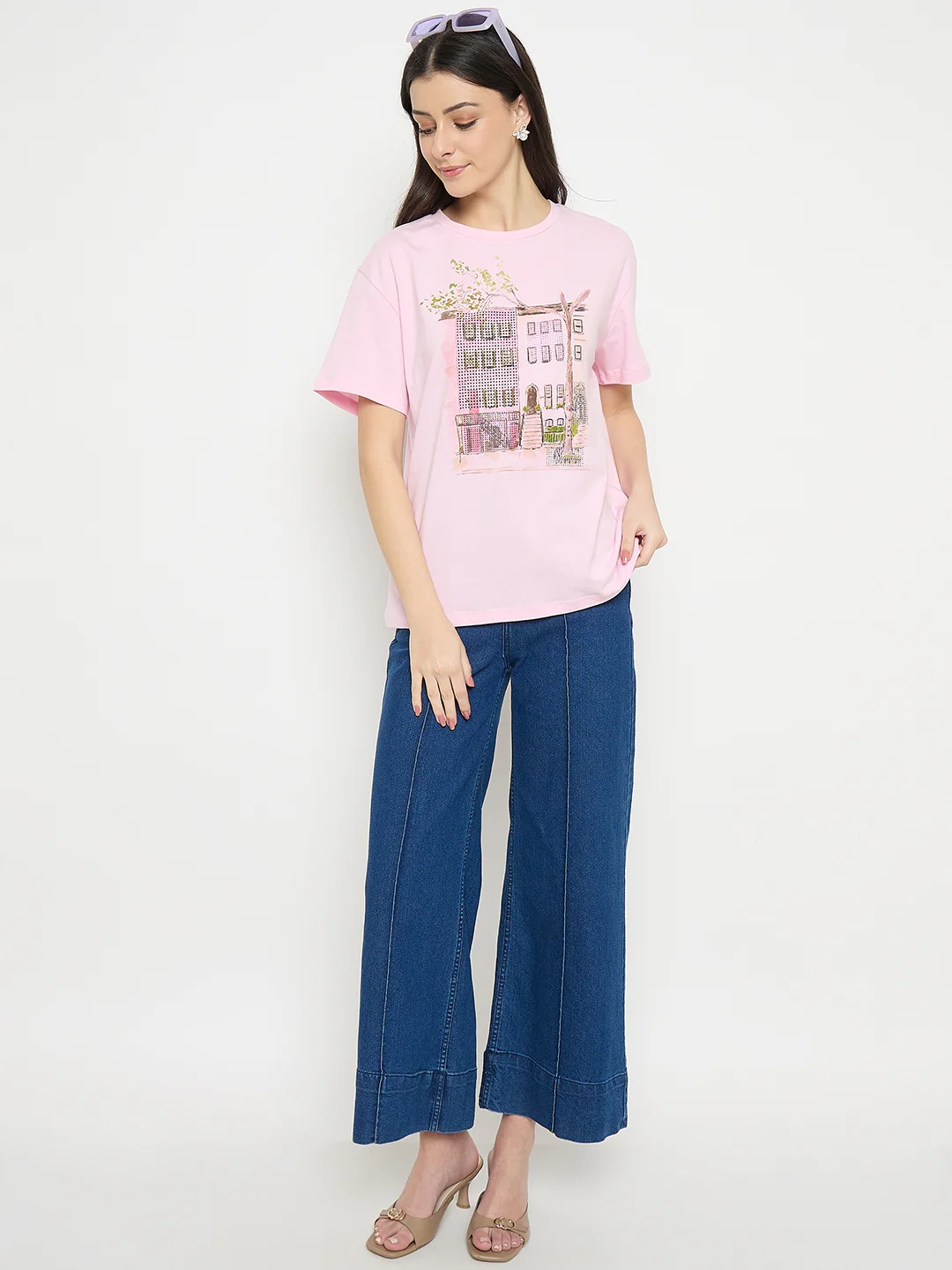 Madame Pink Cotton Printed T-Shirt - Image 4
