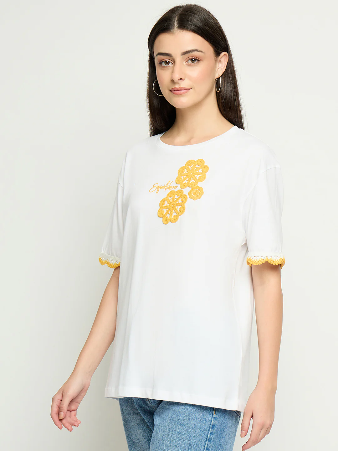 Madame Embroidered White Cotton T-Shirt - Image 5