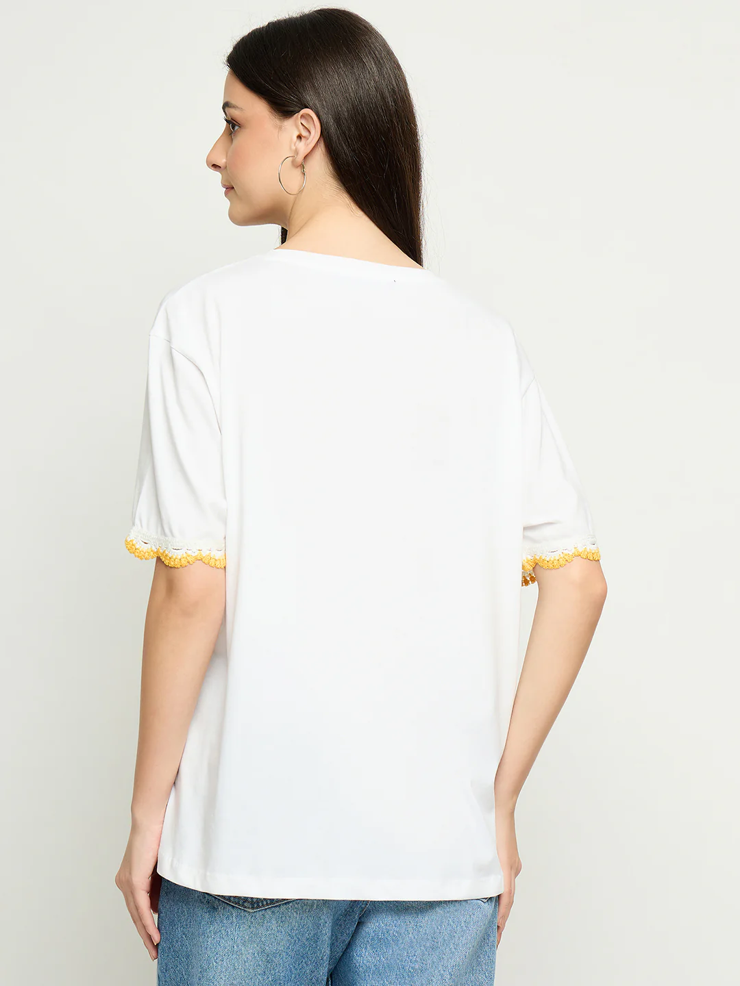 Madame Embroidered White Cotton T-Shirt - Image 6