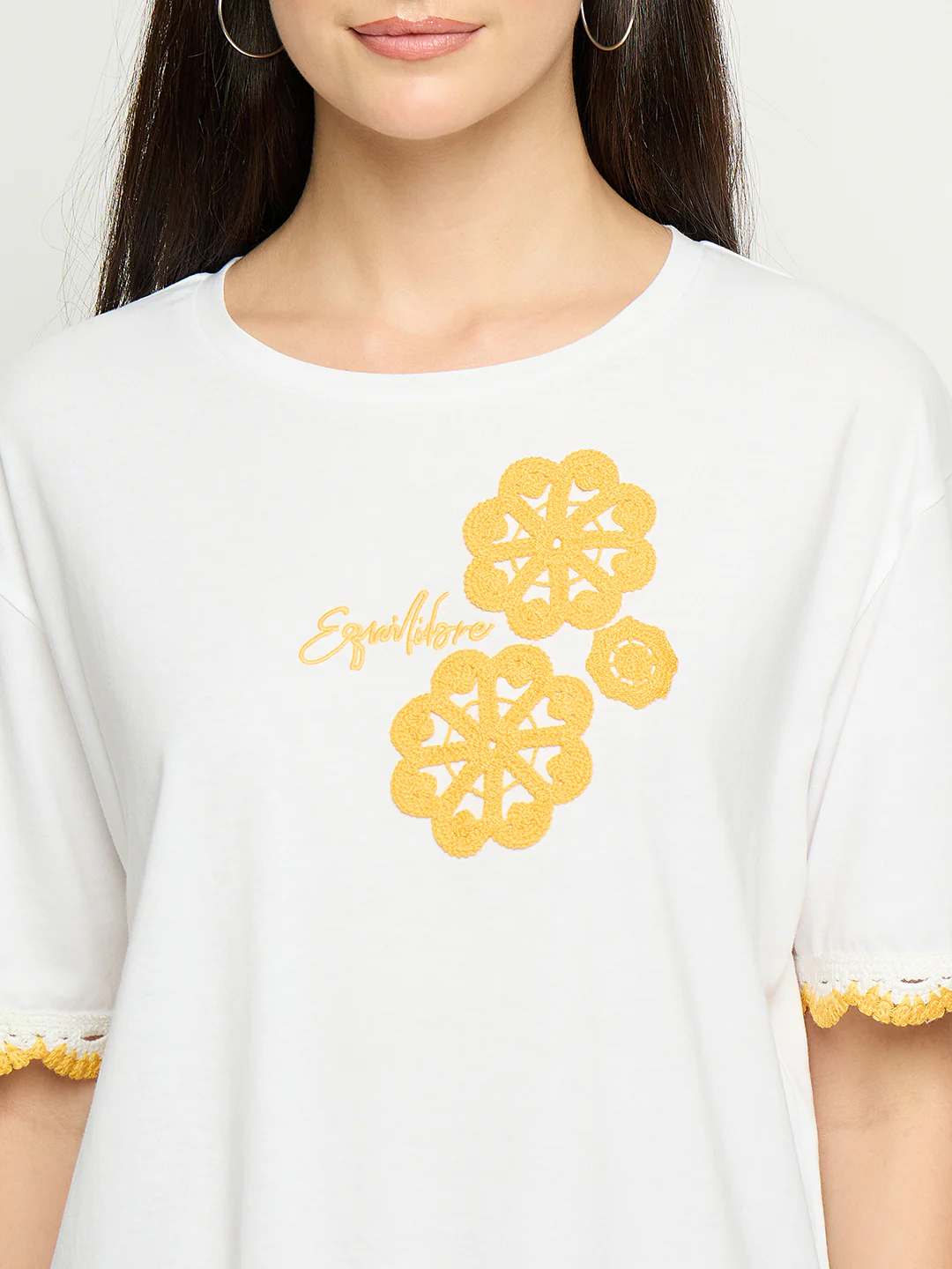 Madame Embroidered White Cotton T-Shirt - Image 7