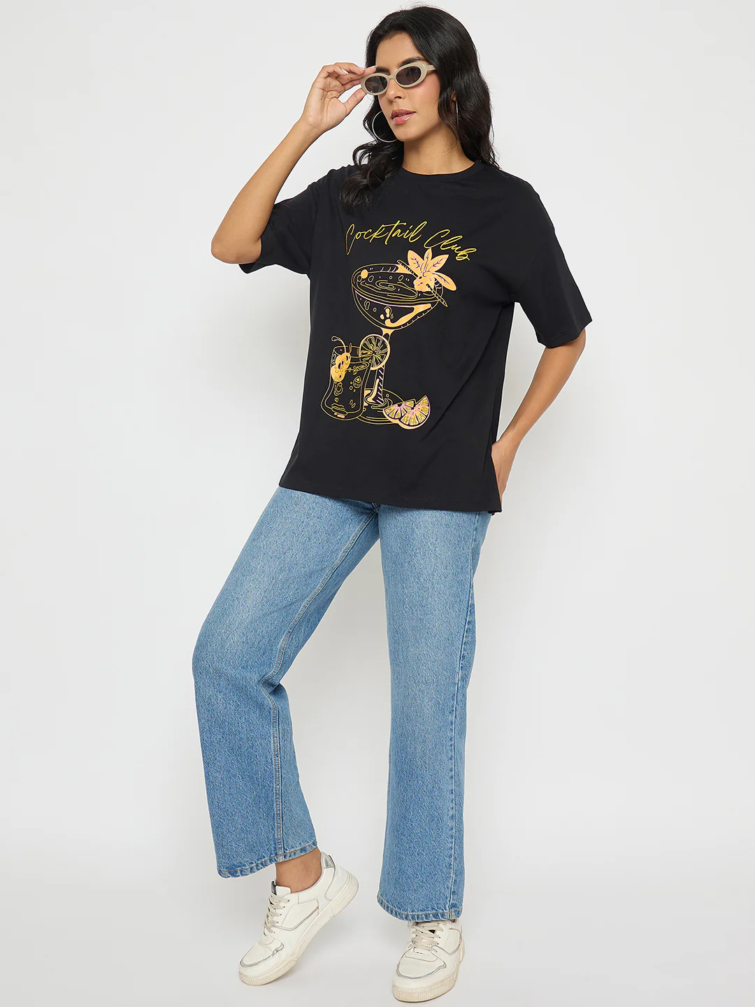 Madame Graphic Print Black Cotton T-shirt - Image 2