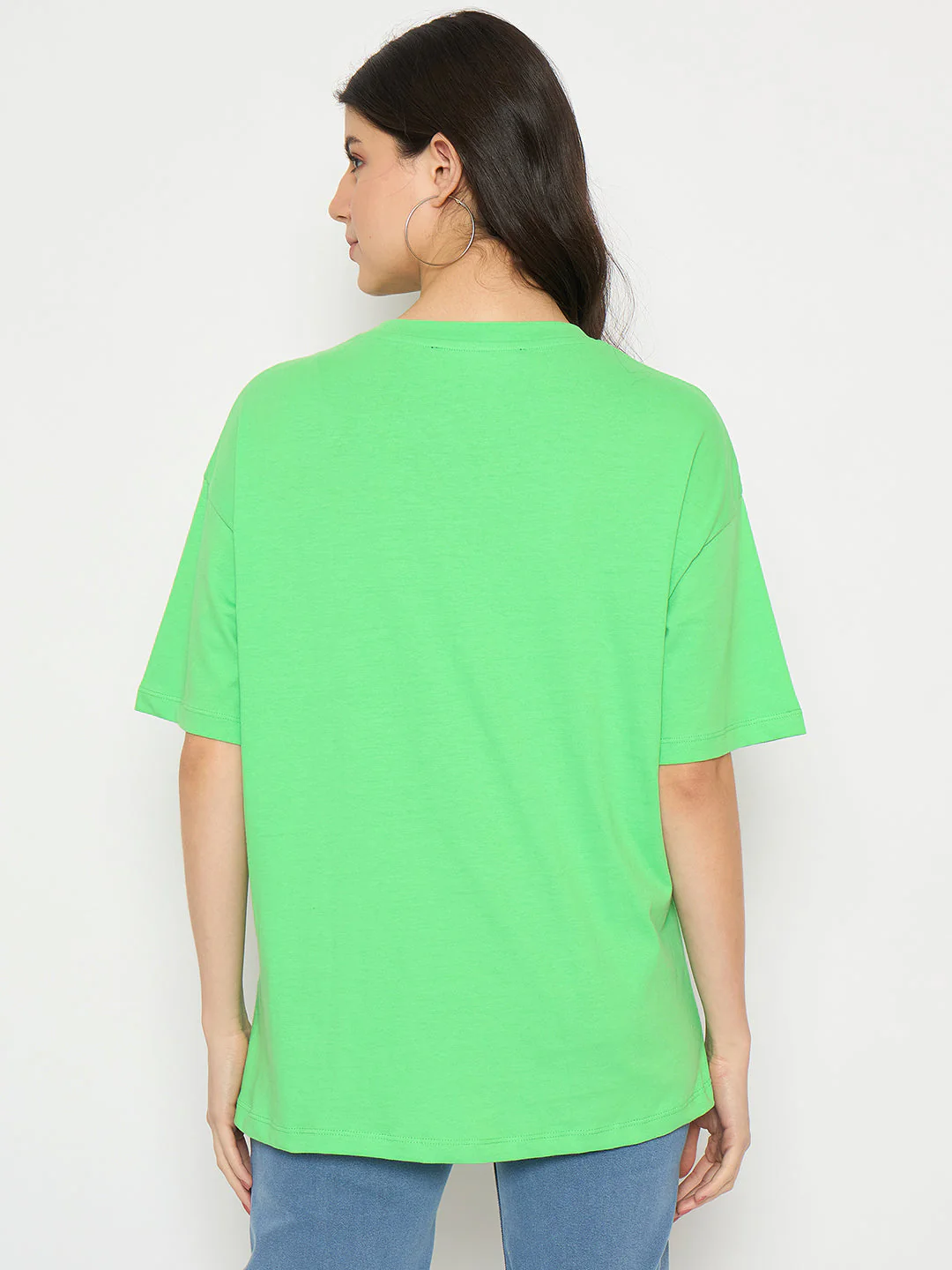 Madame Graphic Print Green  Cotton T-shirt - Image 6