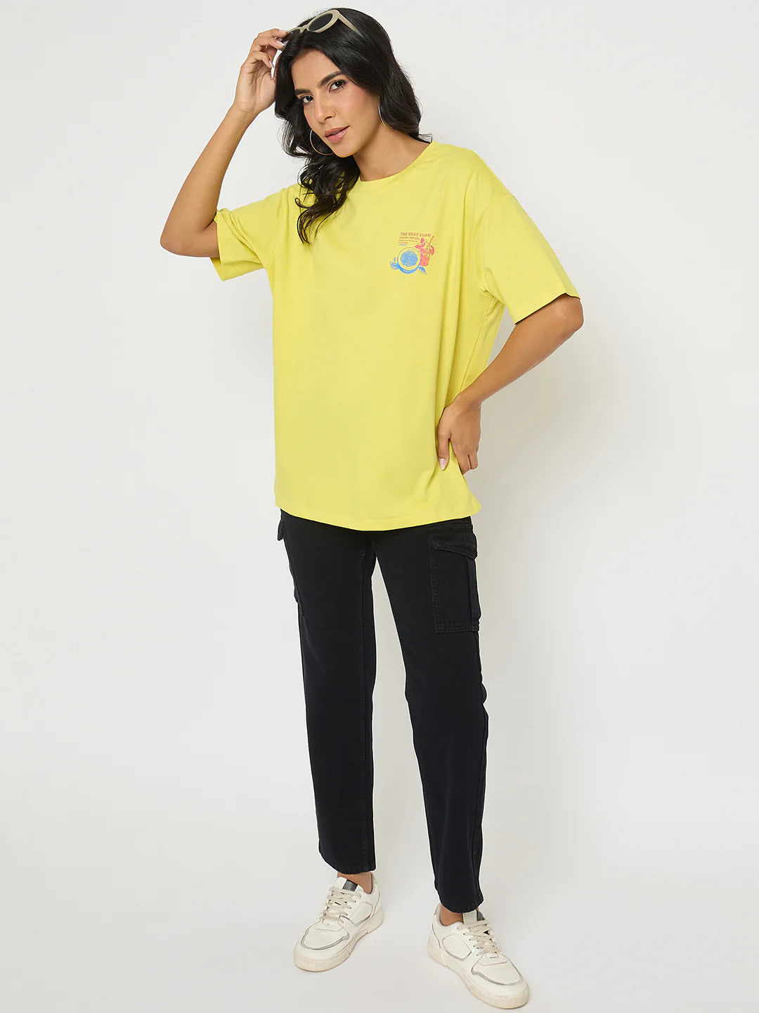 Madame Front and Back Graphic Print Yellow T-Shirt - Image 2