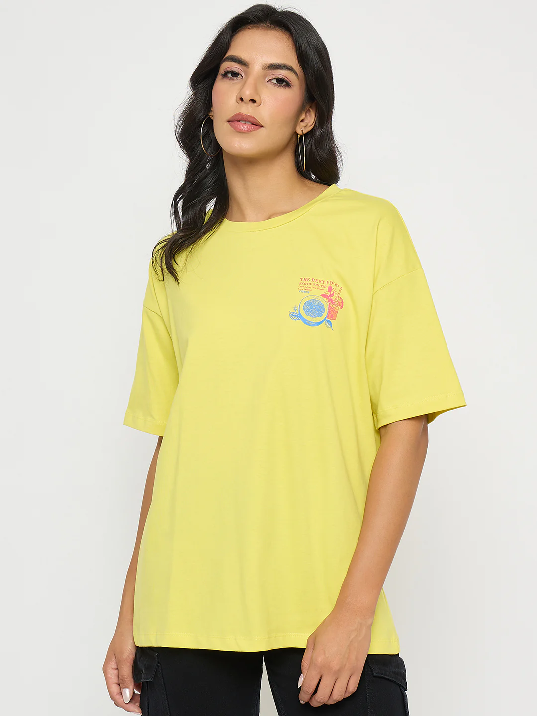 Madame Front and Back Graphic Print Yellow T-Shirt - Image 3