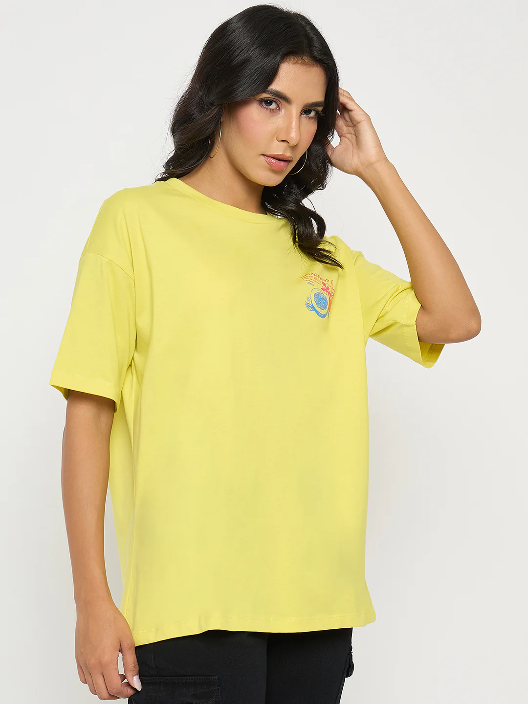Madame Front and Back Graphic Print Yellow T-Shirt - Image 4