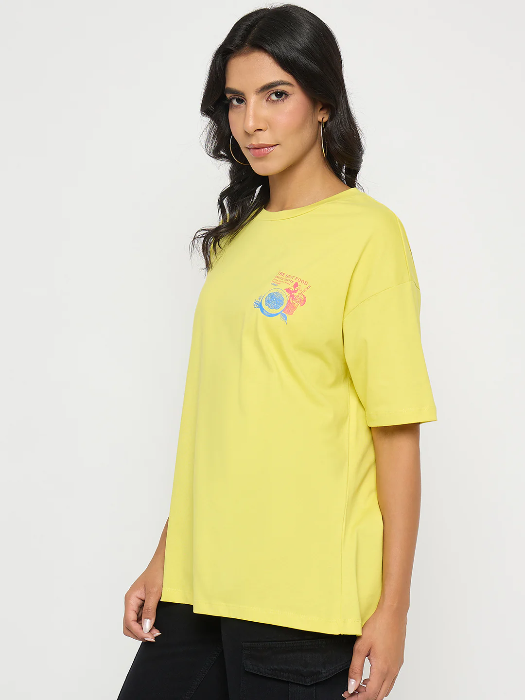 Madame Front and Back Graphic Print Yellow T-Shirt - Image 5