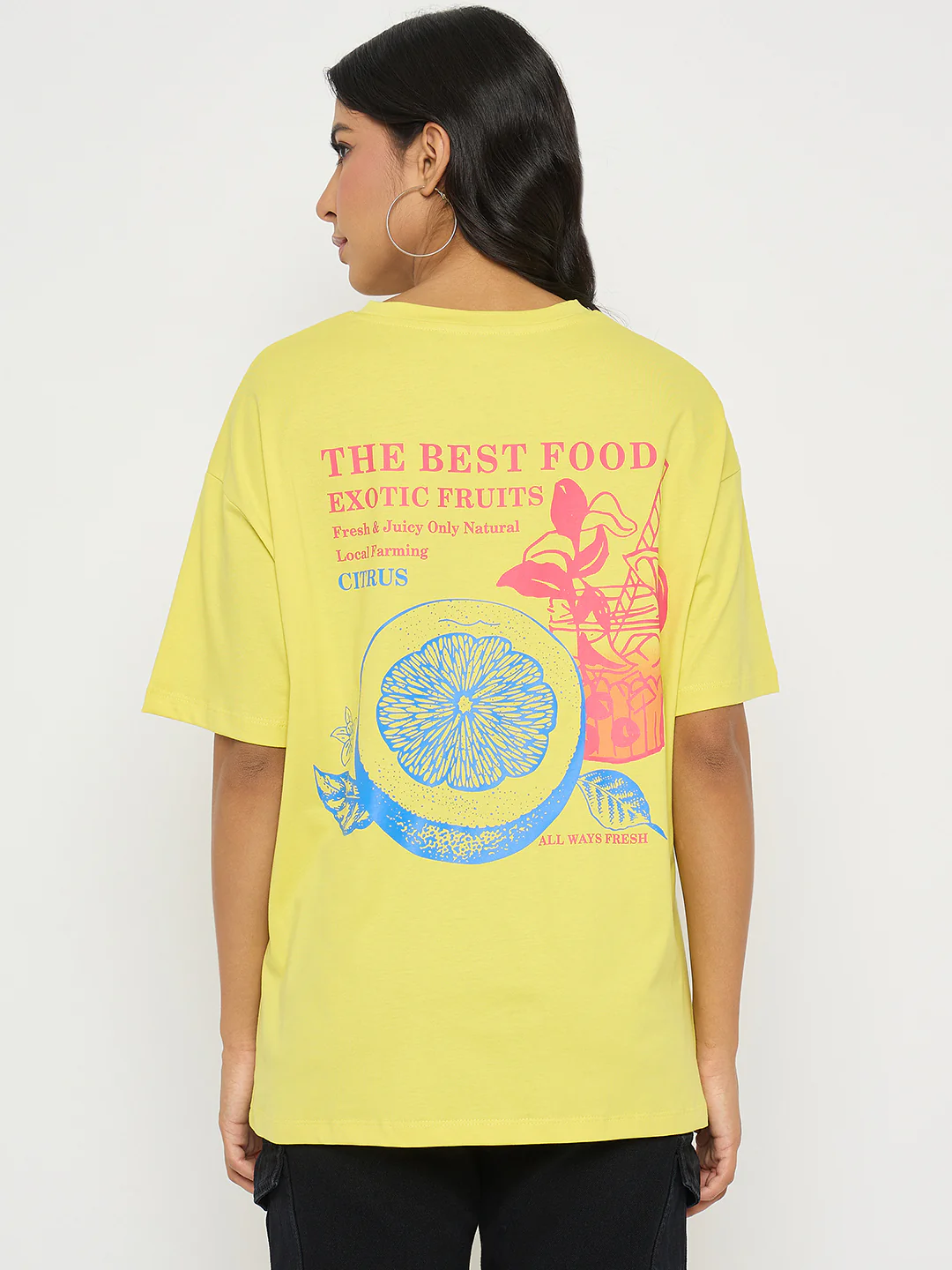 Madame Front and Back Graphic Print Yellow T-Shirt - Image 6