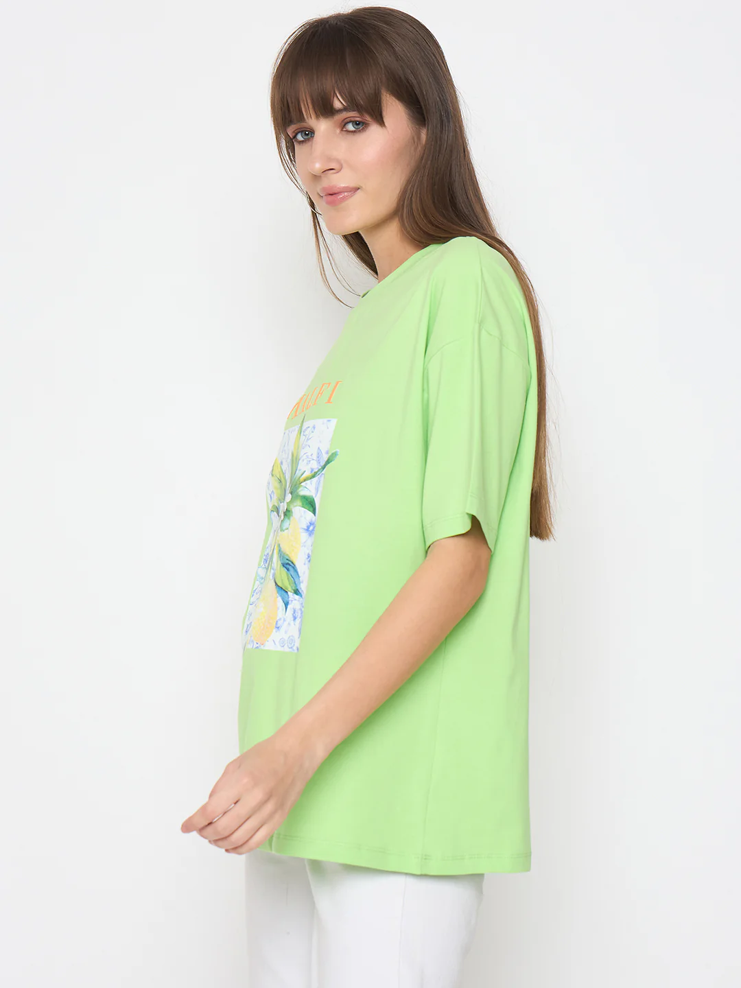 Madame Botanical Print Short Sleeve Green Cotton Blend T-shirt - Image 5