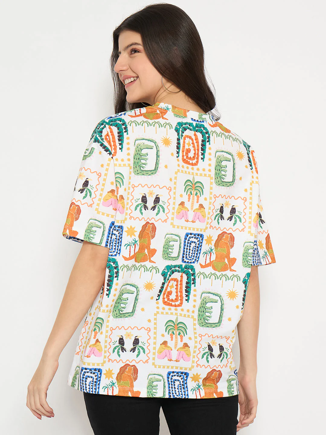 Madame All Over Graphic Print White T-shirt - Image 6