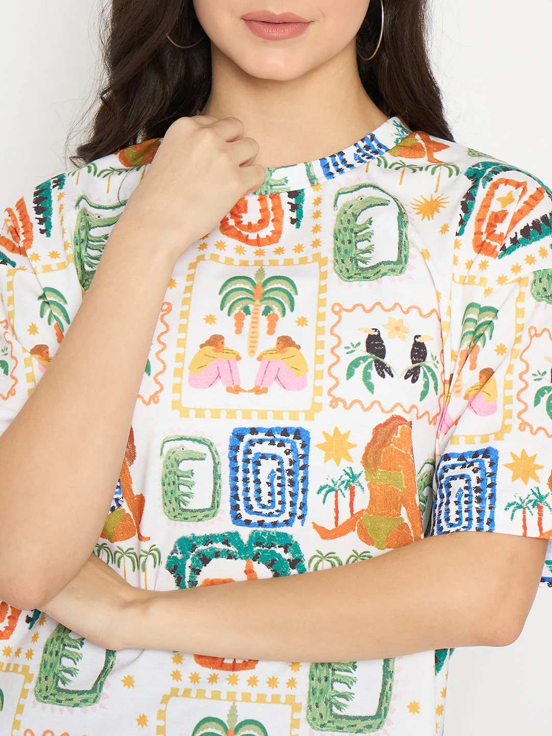 Madame All Over Graphic Print White T-shirt - Image 7