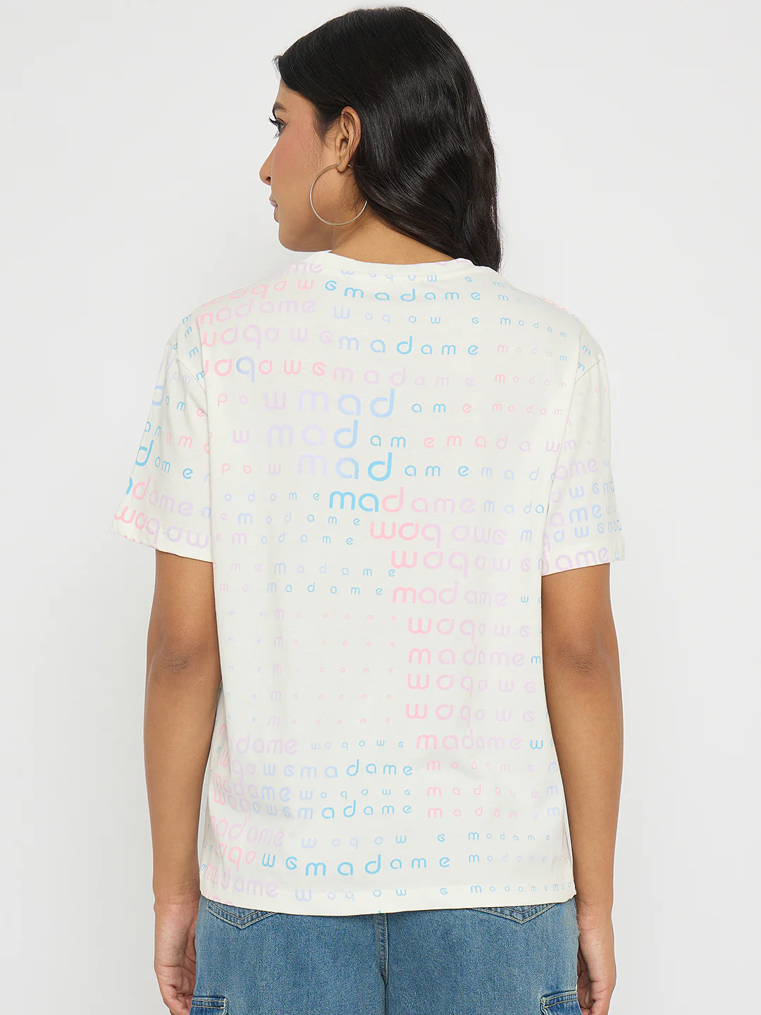Madame All Over Print White Cotton T-shirt - Image 6