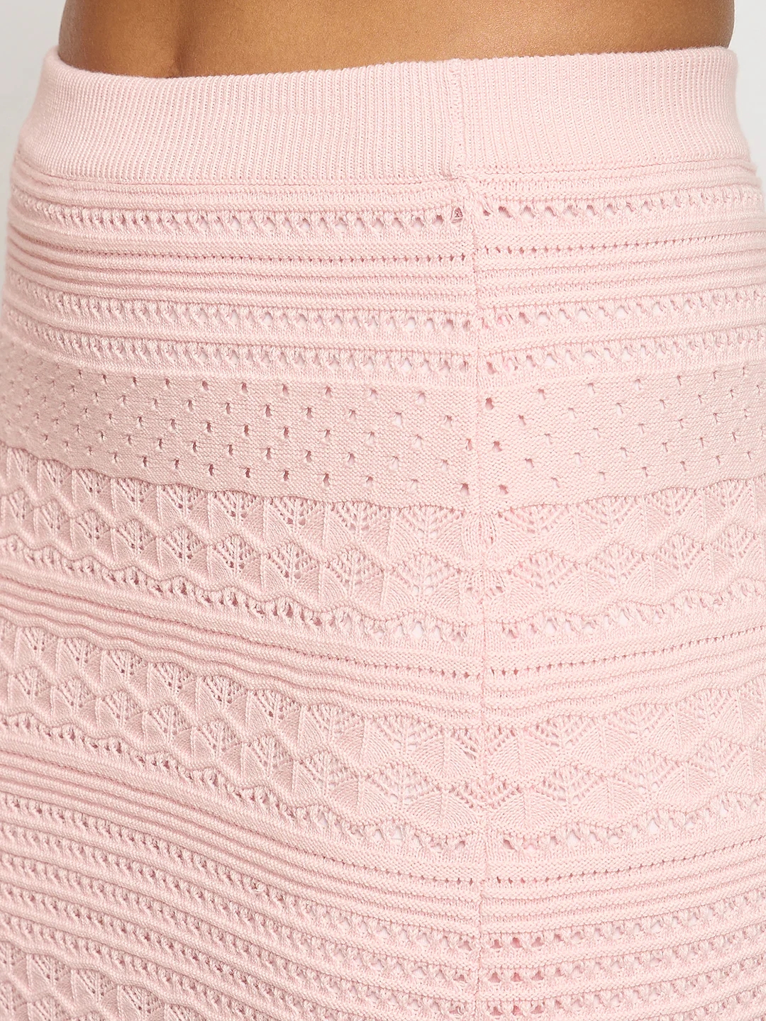 Madame Schiffli Top and Skirt Pink Cotton Knit Co-ord Set - Image 7