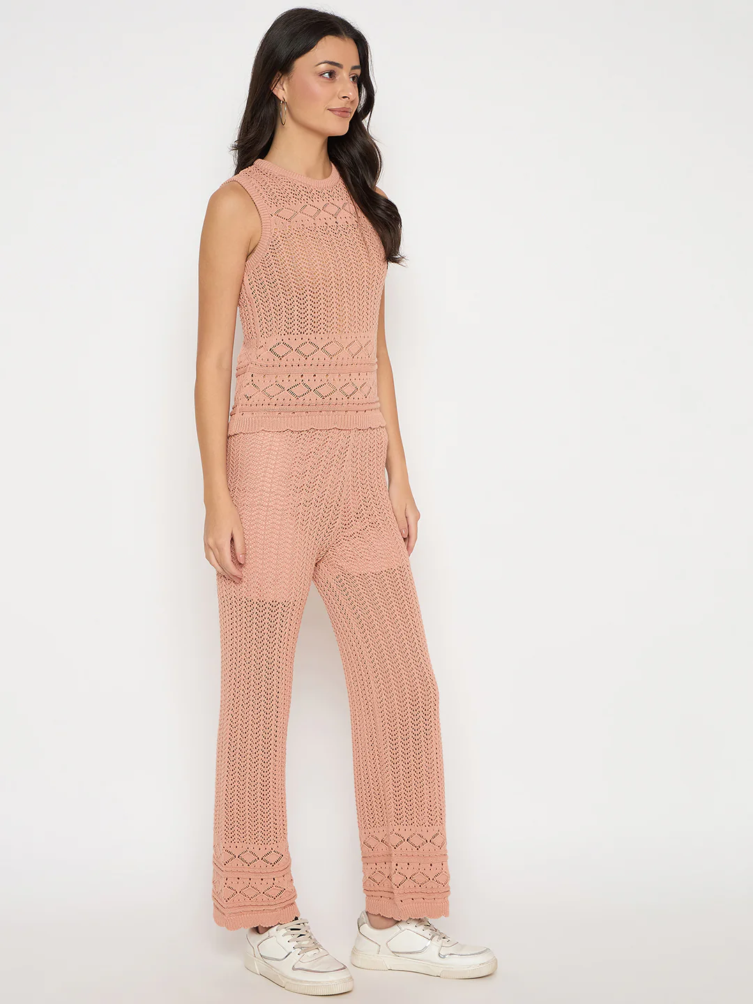 Madame Cotton Top and Bottom Rosewood Pink  Knitted Co-ord Set - Image 4