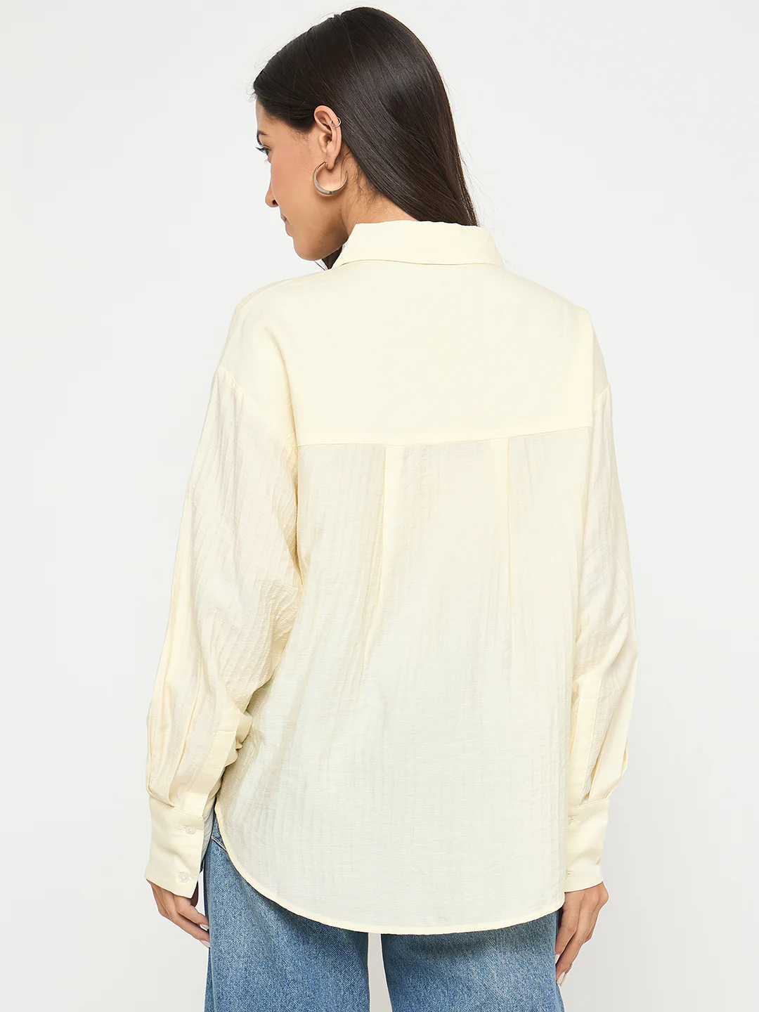 Madame Botanical Embroidery Off White Rayon Blend Shirt - Image 6