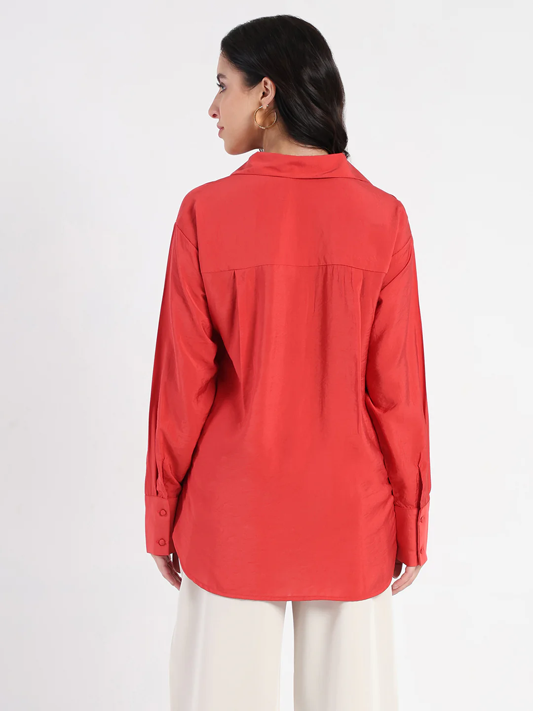 Madame Embellished Patch Red Nylon Blend Shirt - Image 6