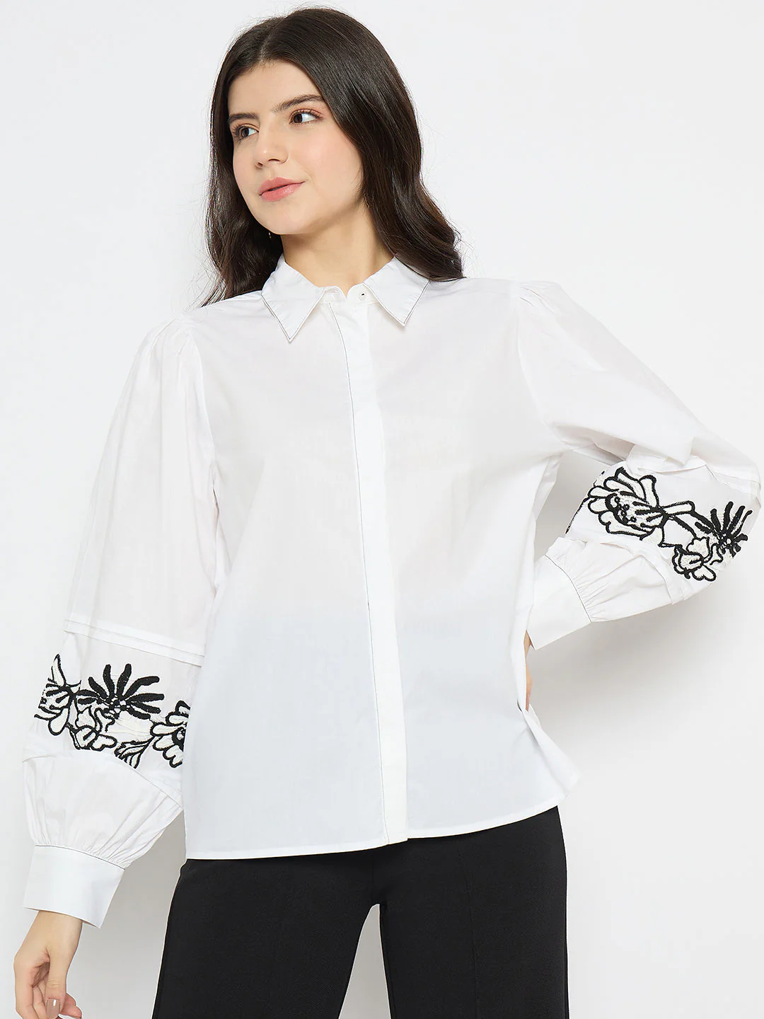 Madame Dori Embroidered White Shirt - Image 3