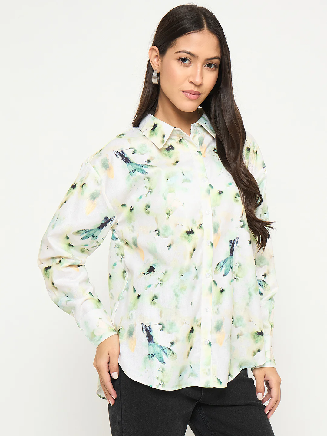 Madame All Over Botanical Print Lemon Yellow Shirt - Image 5