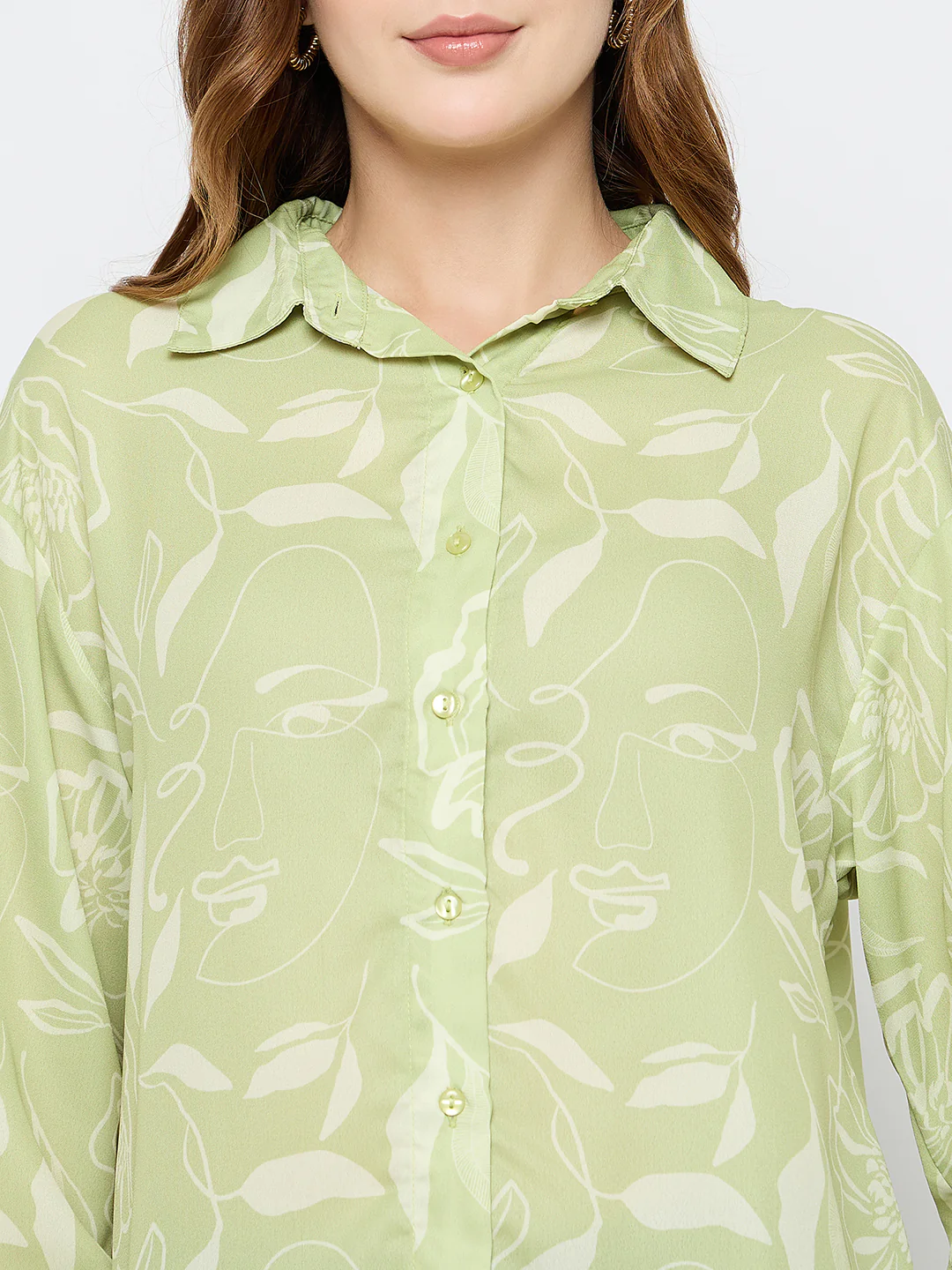 Madame Floral Print Green Shirt - Image 7