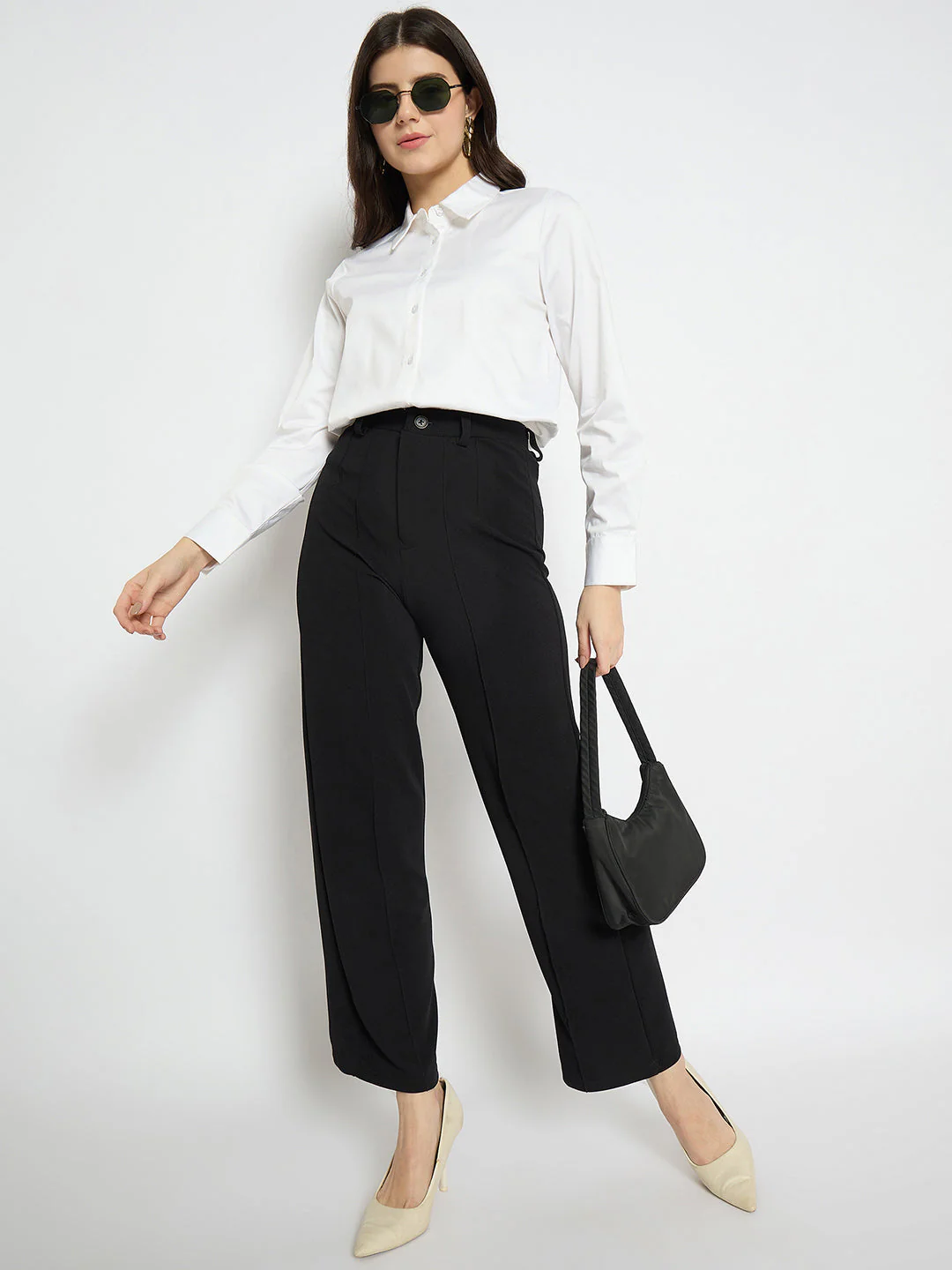 Madame White Cotton Blend Shirt - Image 2