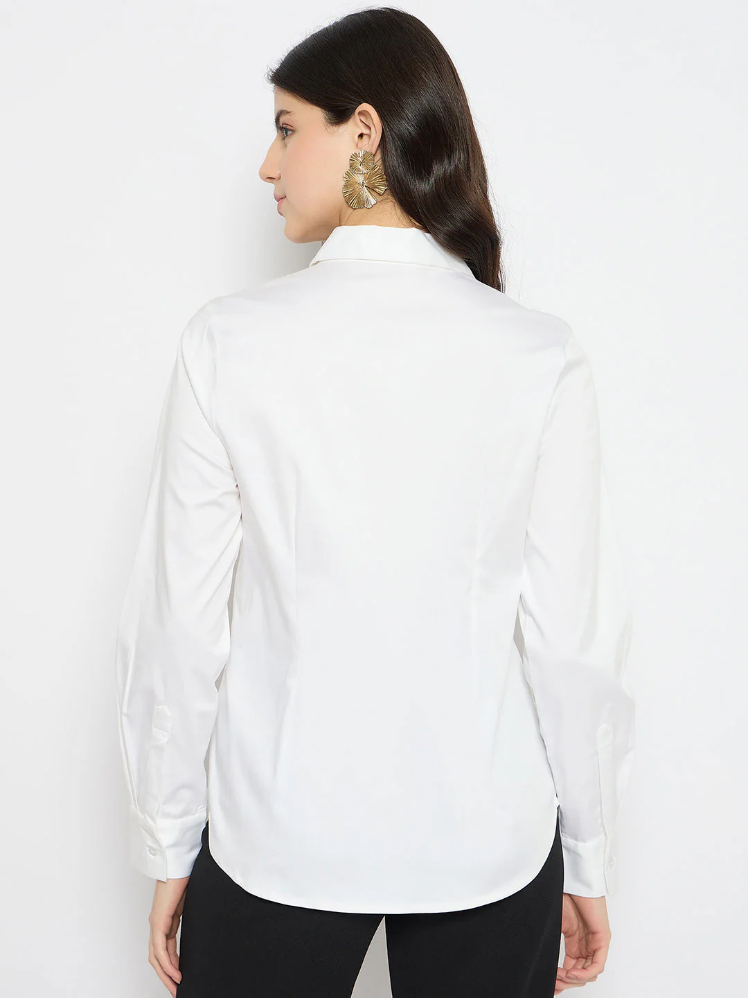 Madame White Cotton Blend Shirt - Image 6