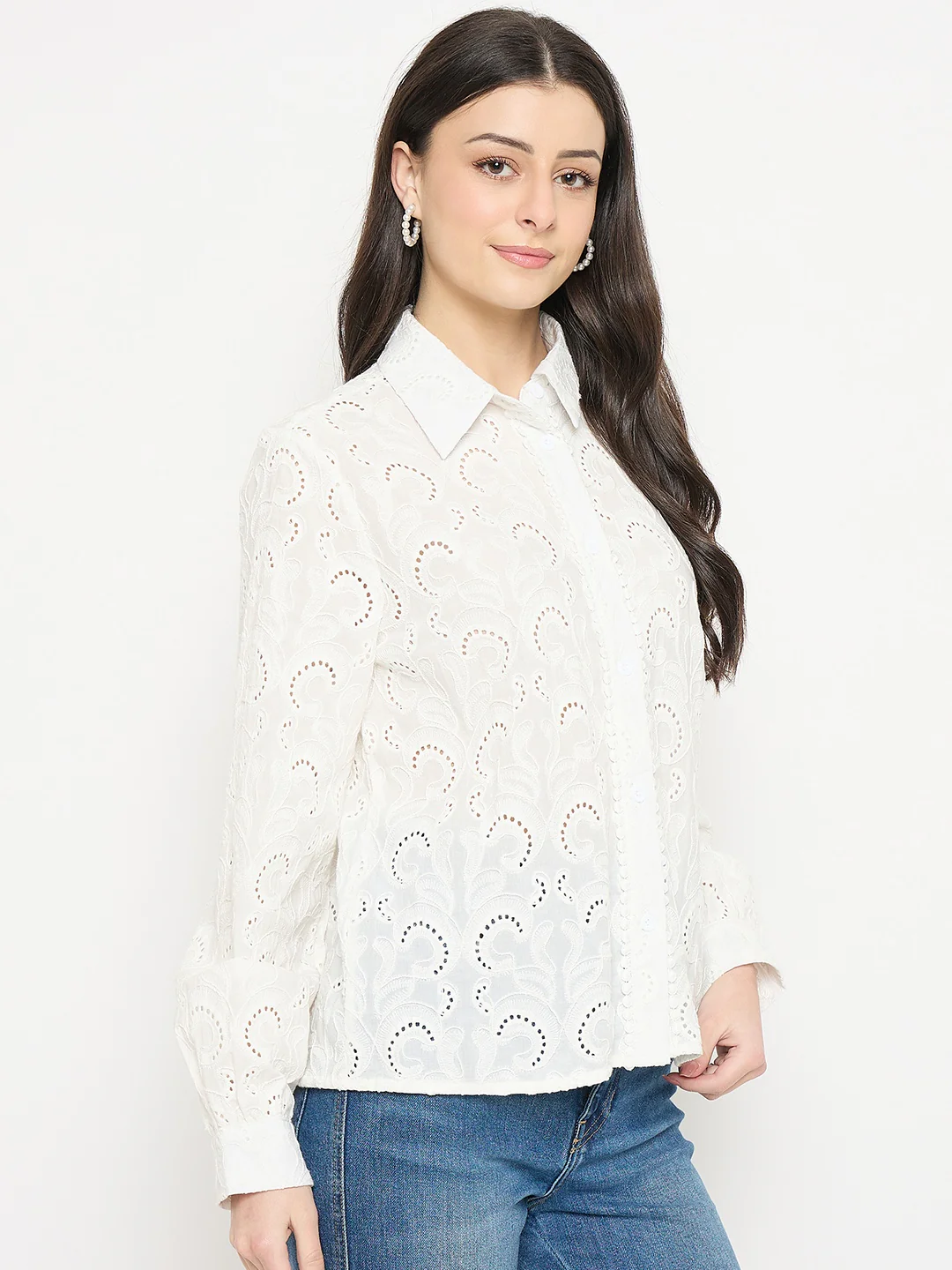 Madame White Cotton Poplin Shirt - Image 5