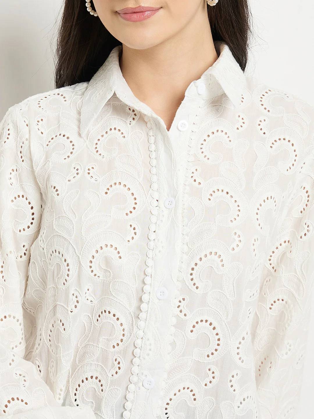 Madame White Cotton Poplin Shirt - Image 8
