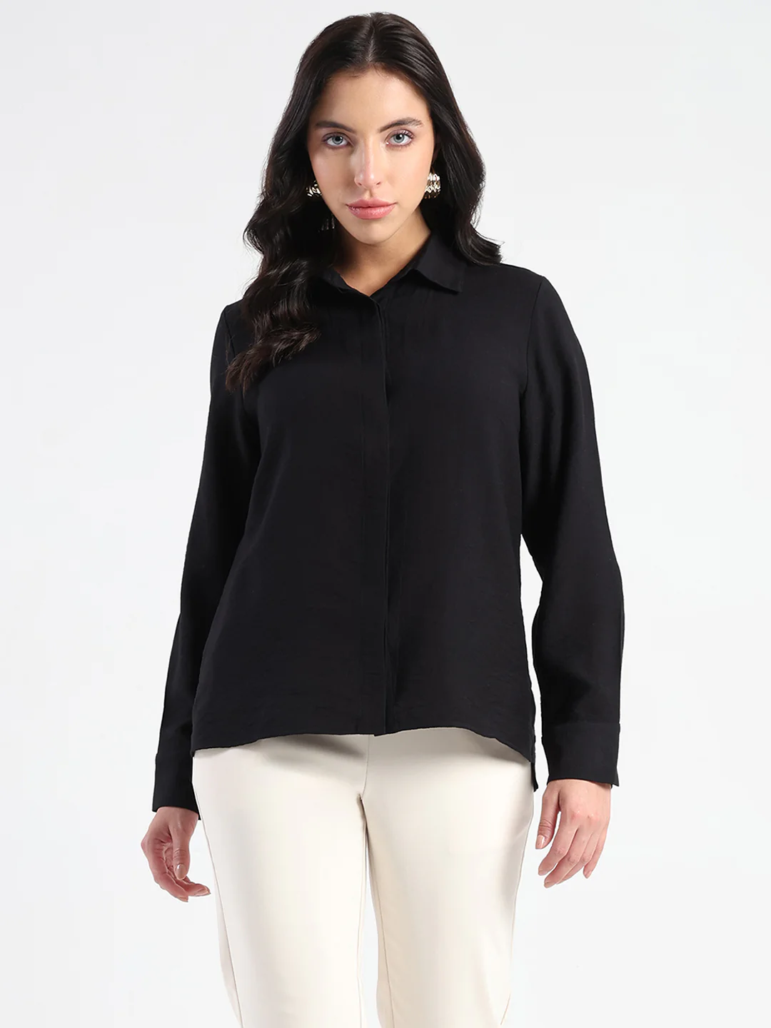 Madame Black Rayon Blend Shirt - Image 3