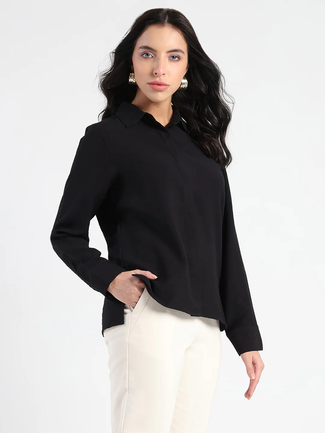 Madame Black Rayon Blend Shirt - Image 4
