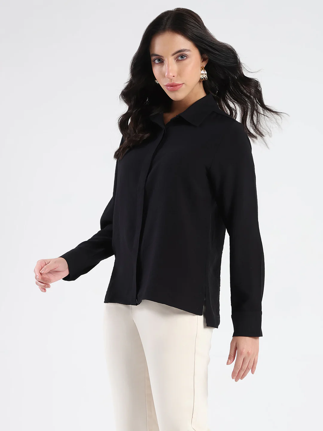 Madame Black Rayon Blend Shirt - Image 5
