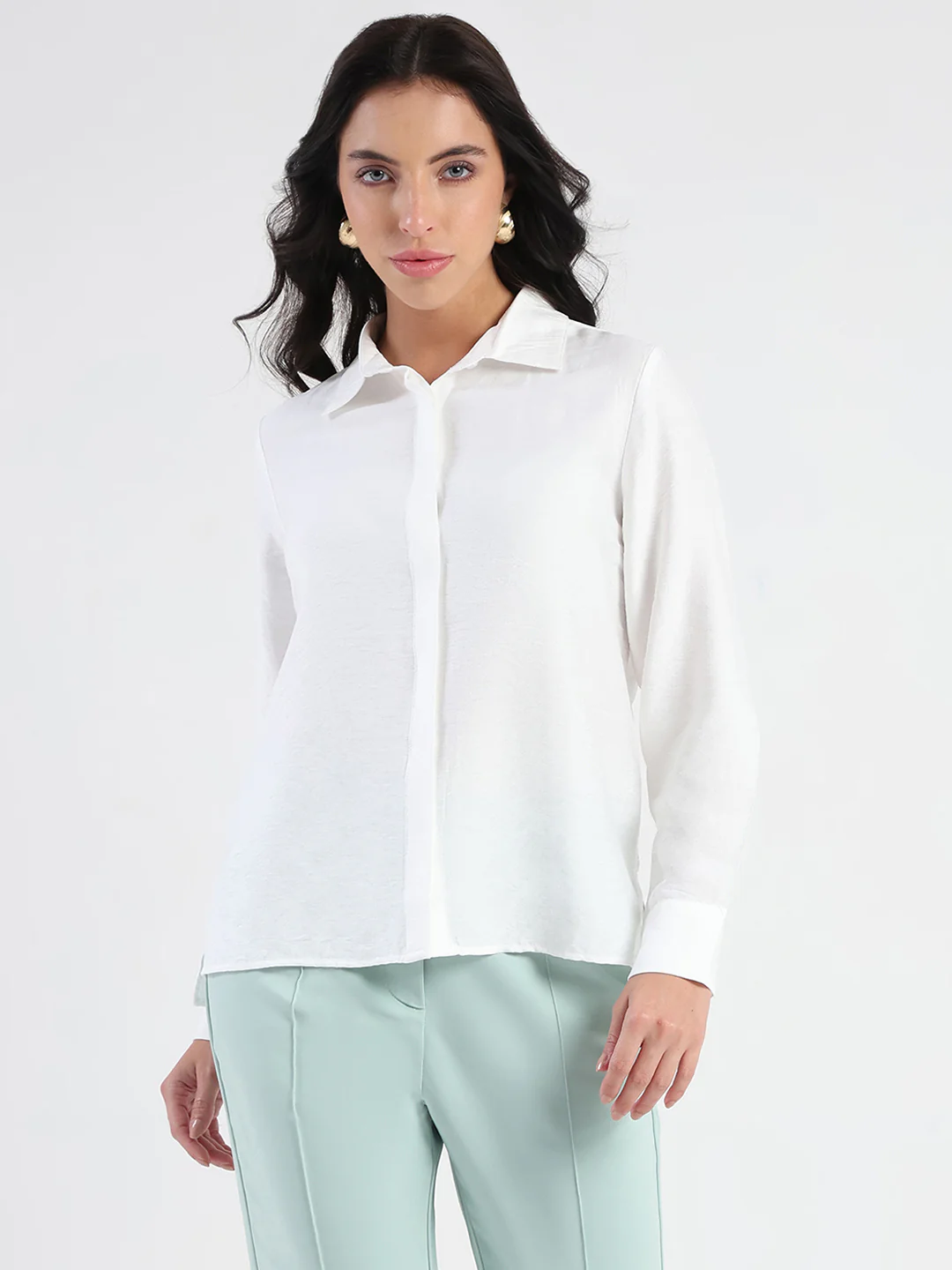 Madame White Rayon Blend Shirt - Image 3