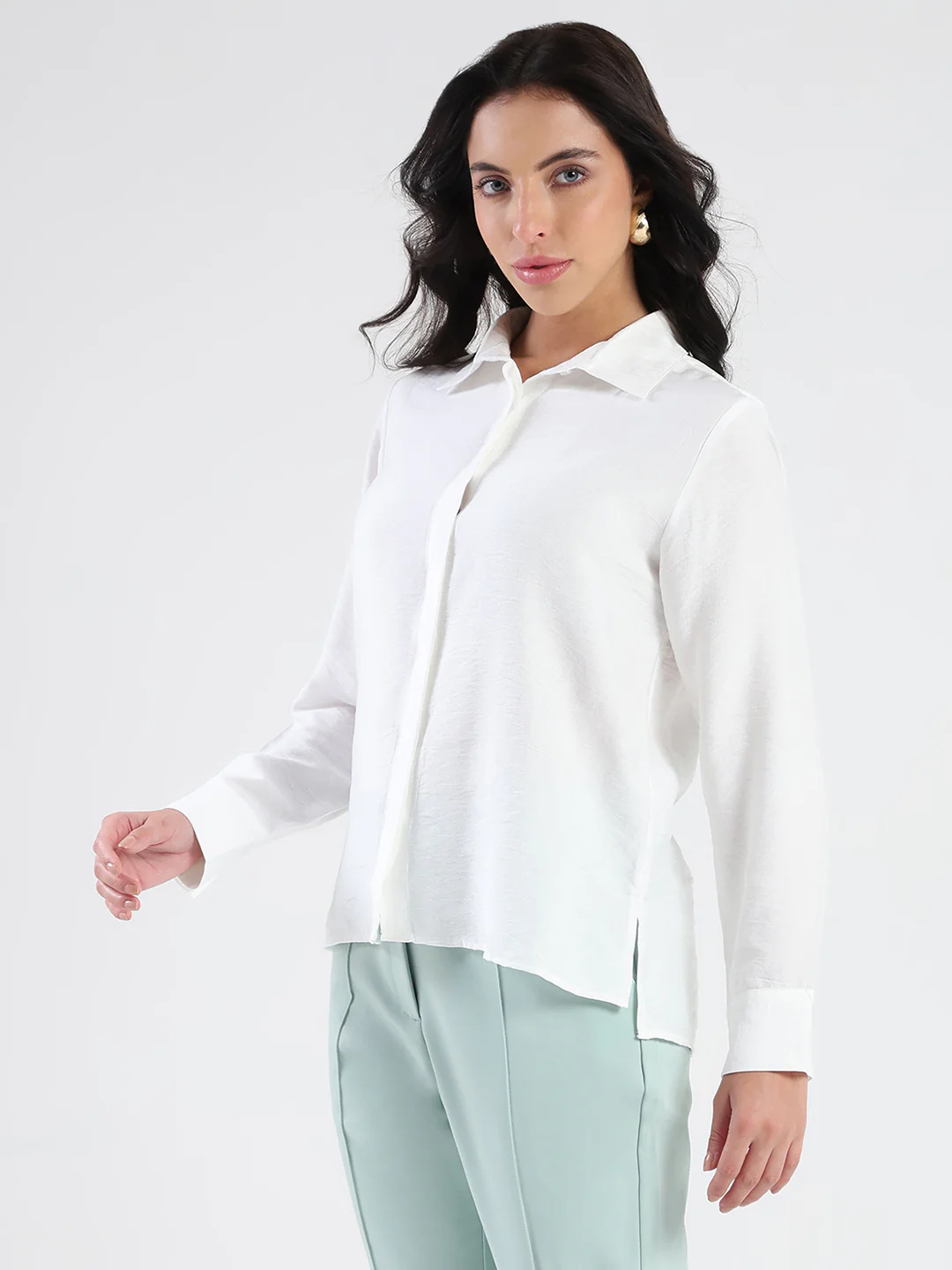 Madame White Rayon Blend Shirt - Image 5