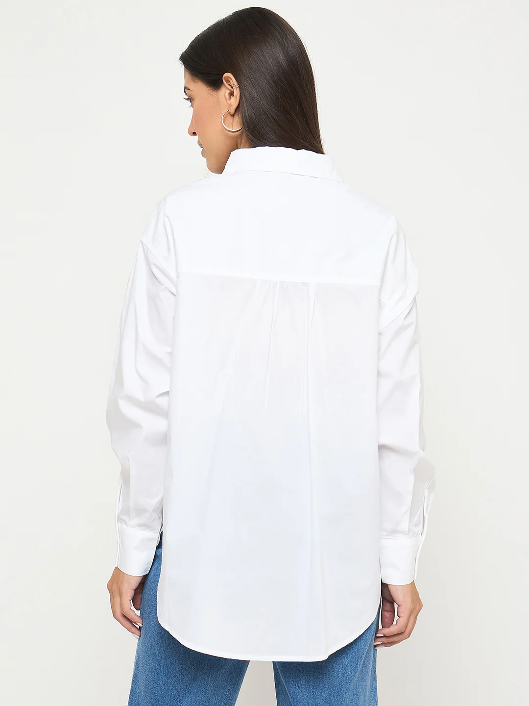 Madame Floral Embroidery White Cotton Shirt - Image 6