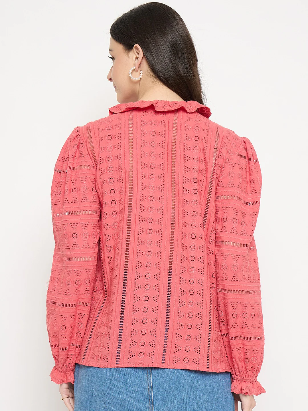 Madame Coral Cotton Lace Fabric Top - Image 6