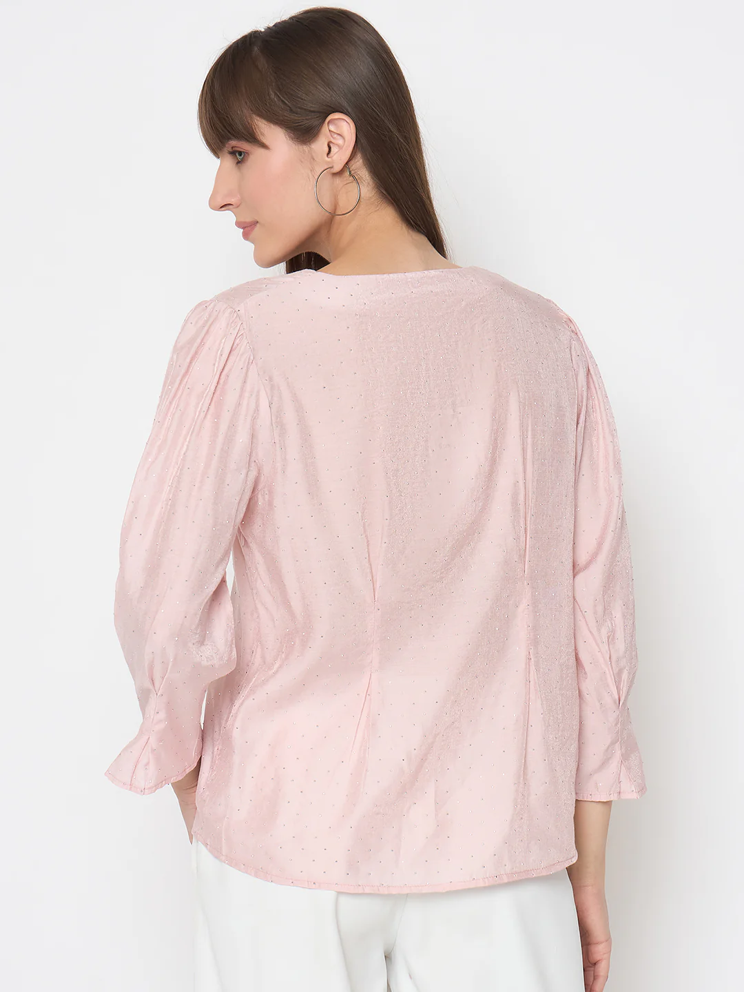 Madame Nylon Swarovski Dart Detailed Peach Top - Image 6