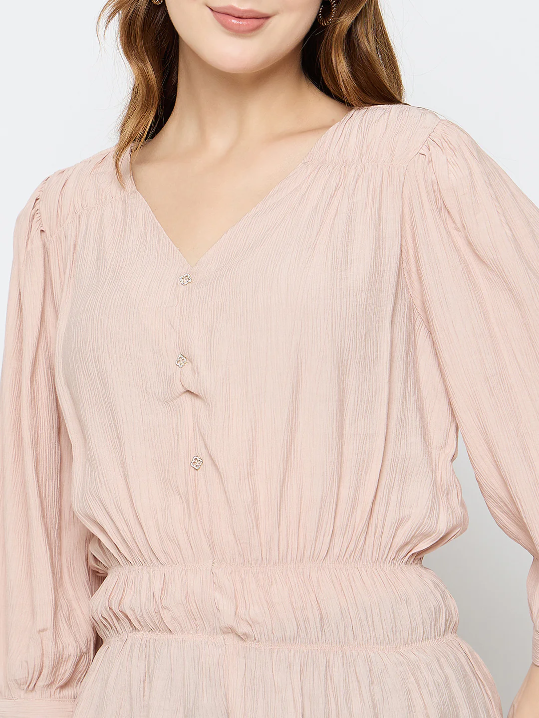 Madame Rayon Blend Pink Peplum Top - Image 7
