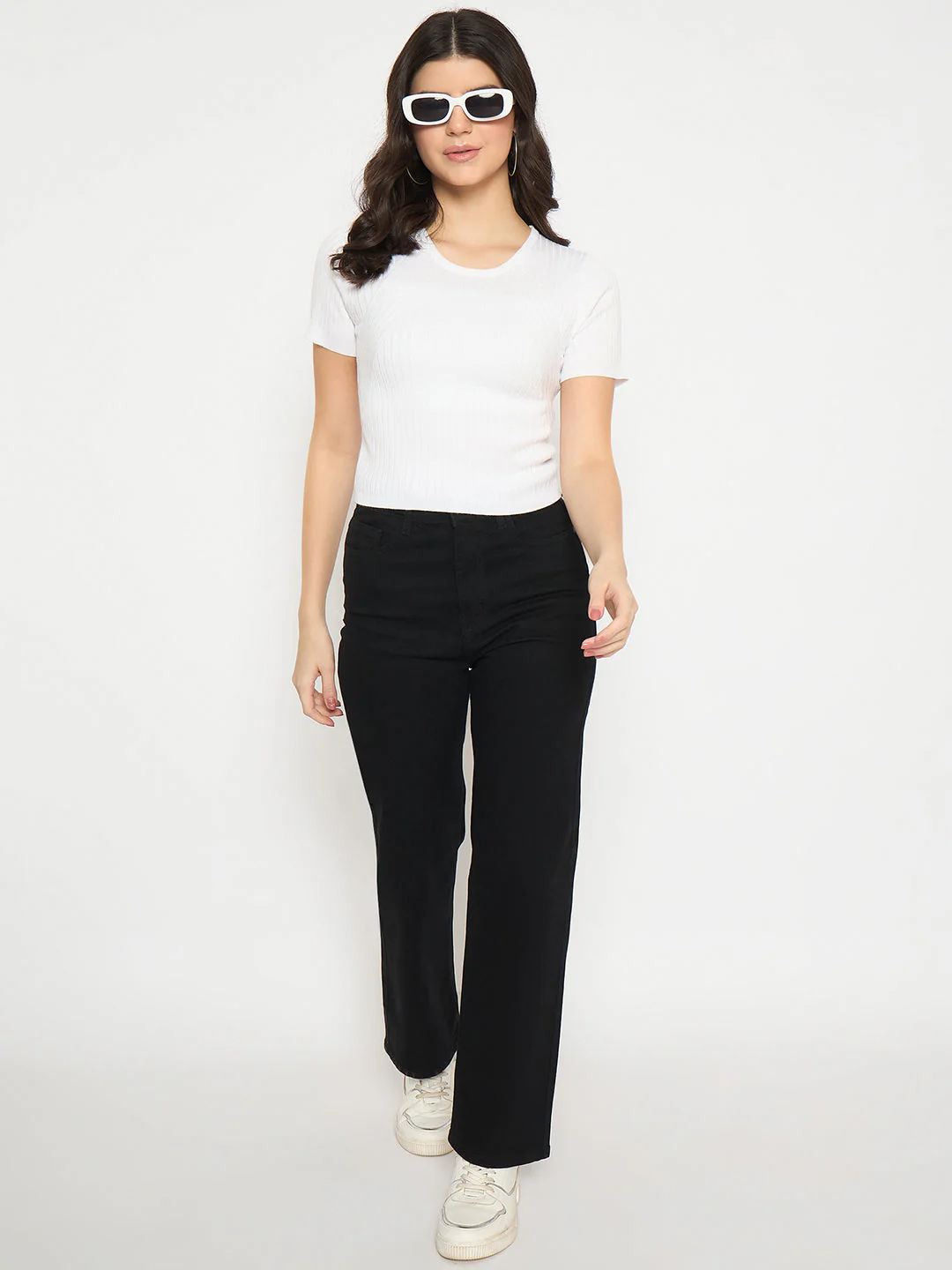 Madame Straight Fit Black Denim Jeans